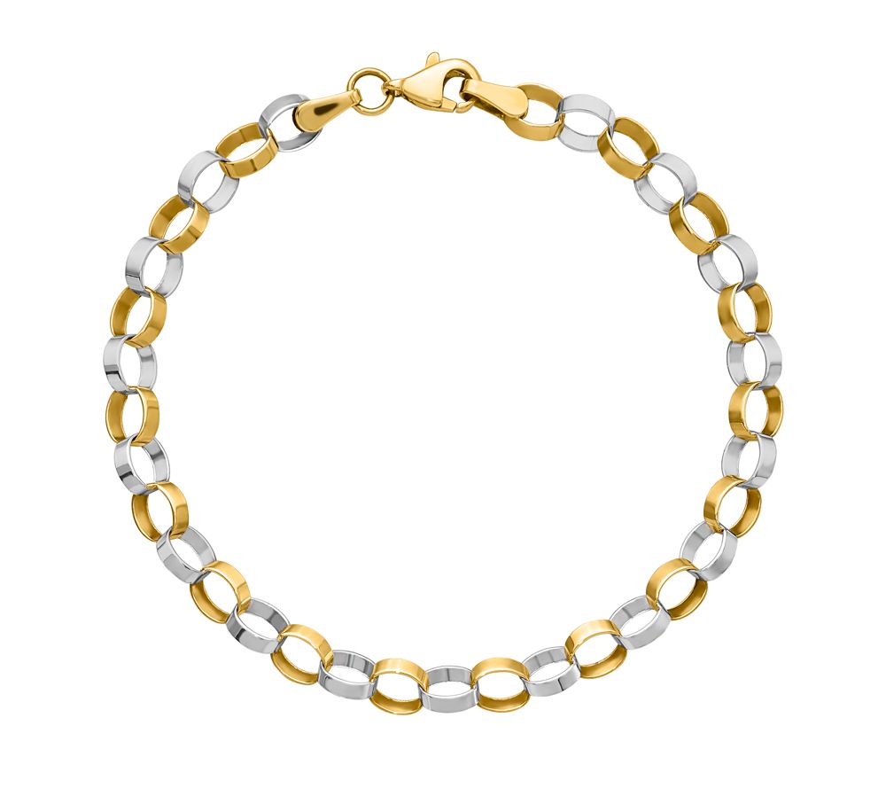 14K Gold TwoTone Rolo Link Bracelet