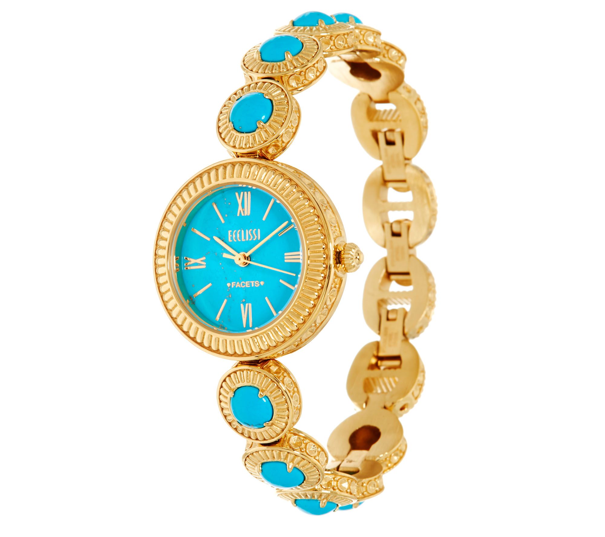 Ecclissi Facets Stainless Steel Turquoise Adjustable Watch Page 1 —