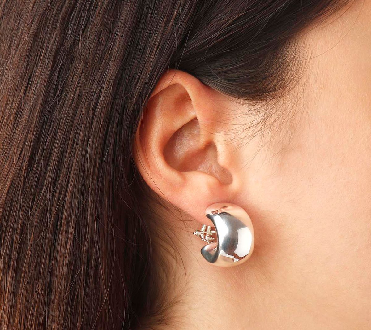 UltraFine Silver Wide Huggie Hoop Earrings with Omega Backs