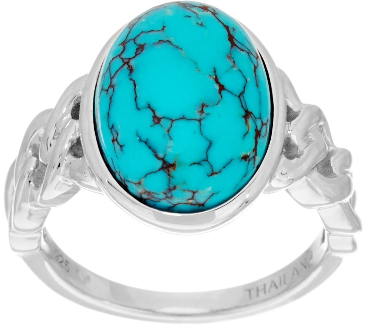 Oval Kingman Turquoise Sterling Silver Ring Page 1 —