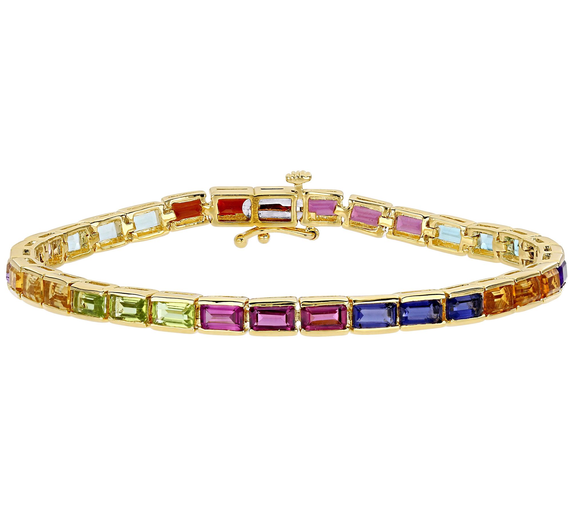 18K Gold Plated Sterling 10.70 cttw MultiGemstone Bracelet