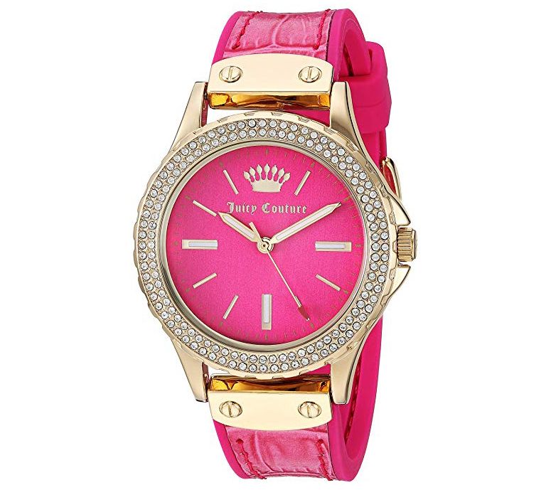 Juicy Couture Ladies' Crystal Bezel Hot Pink Watch