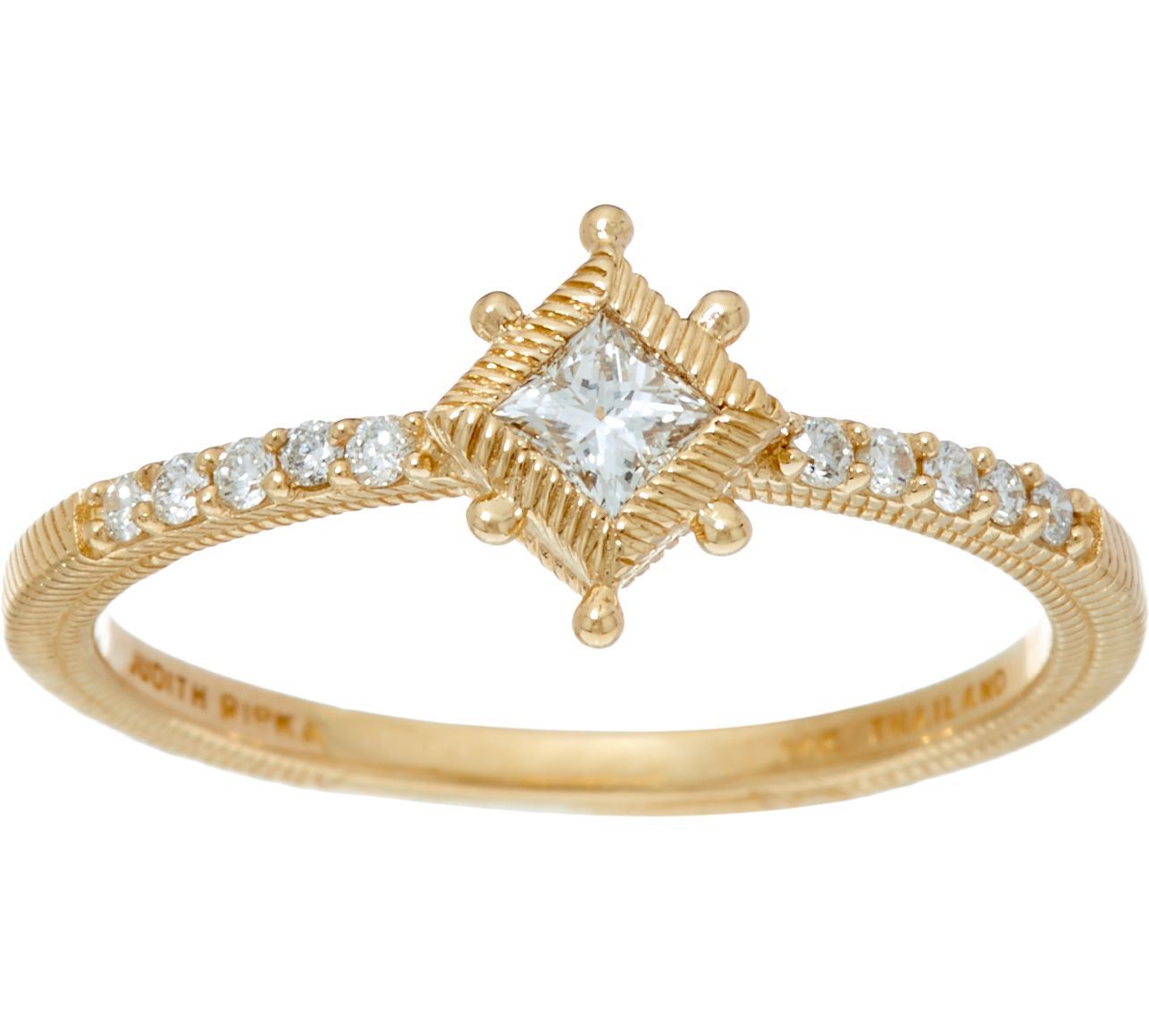 Judith Ripka 14K Gold 1/5 cttw Diamond Ring —