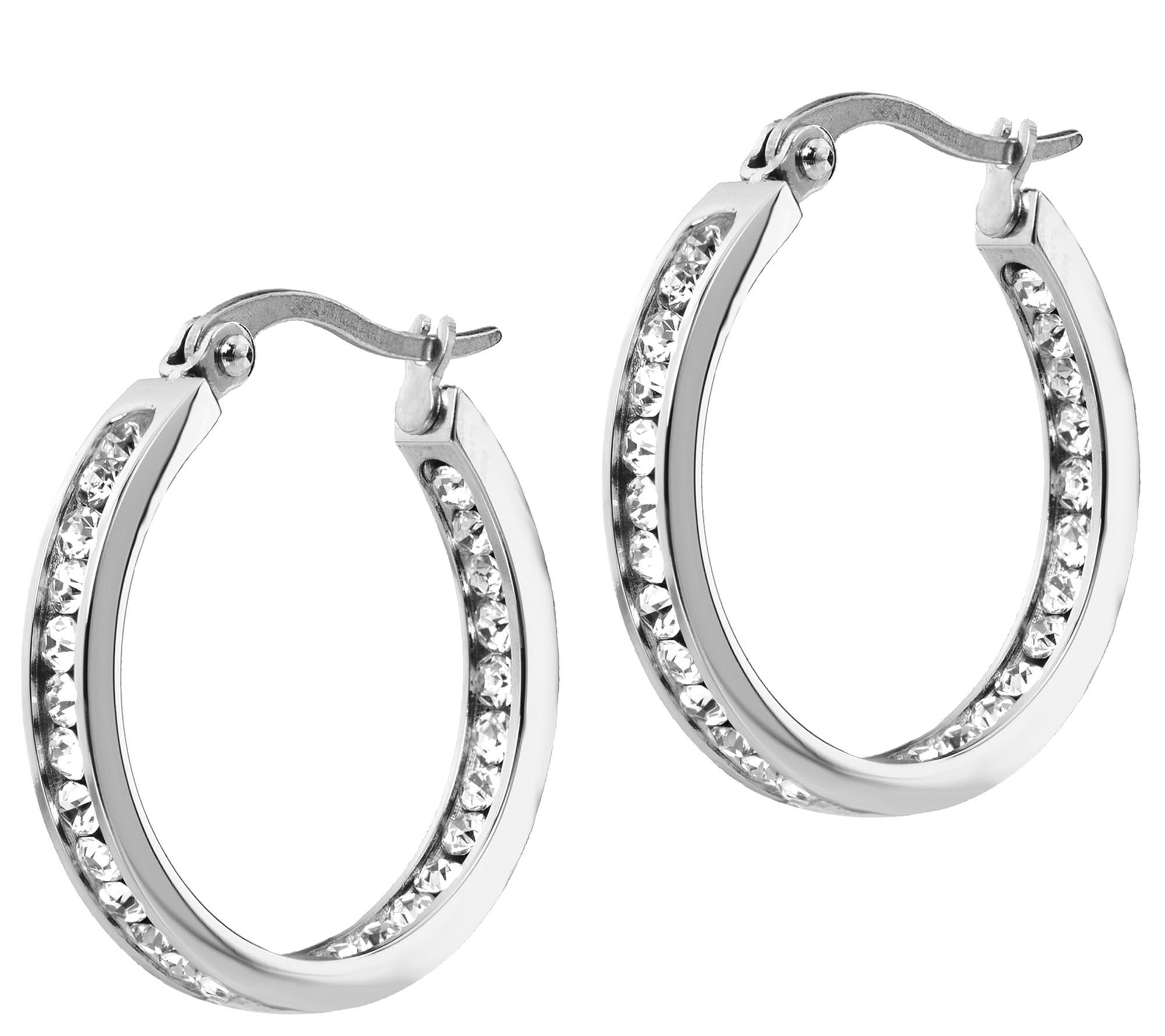 Steel by Design 1" Inside Out Hoop Earrings
