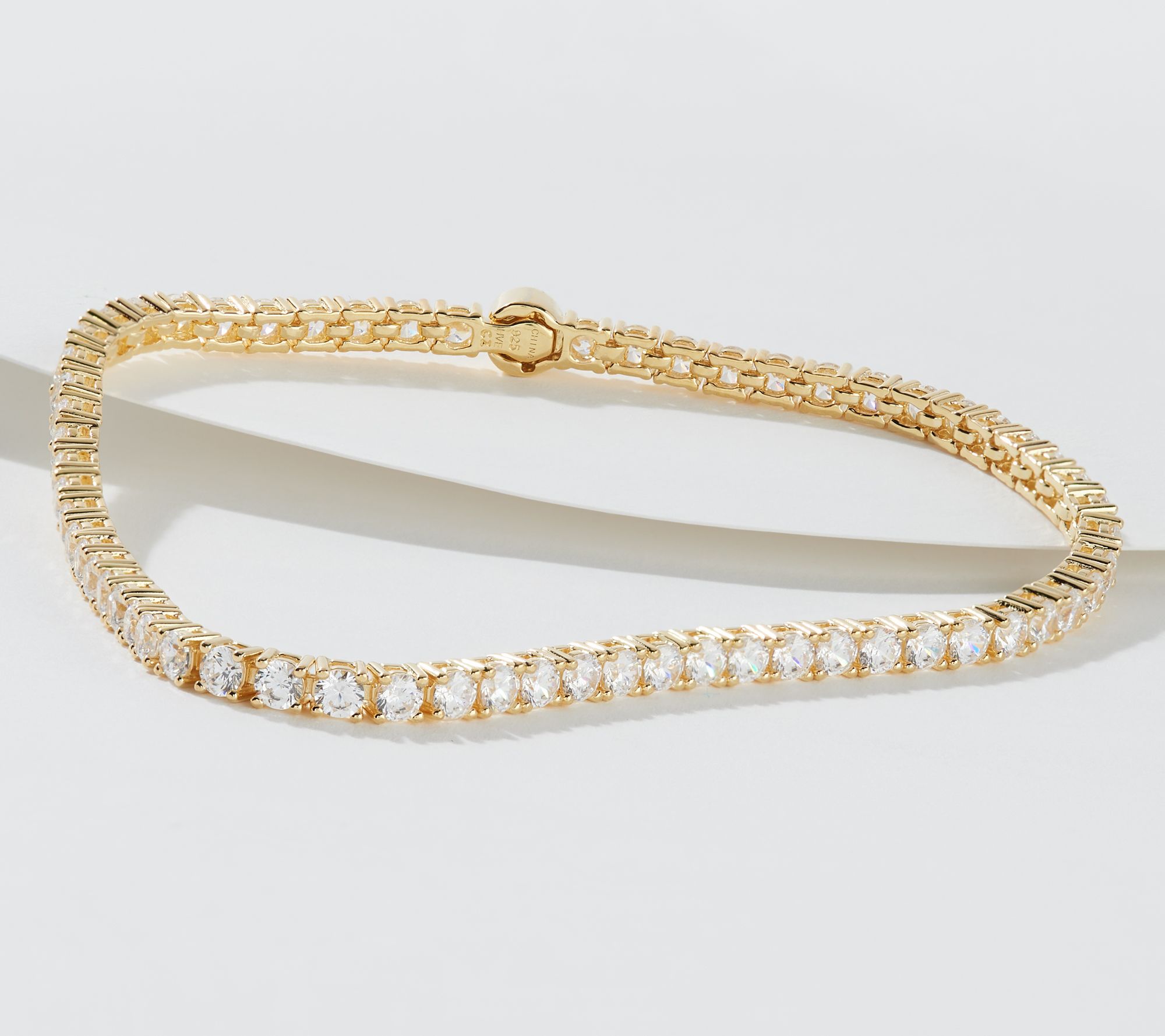 Diamonique Clasp Tennis Bracelet, Sterling Silver