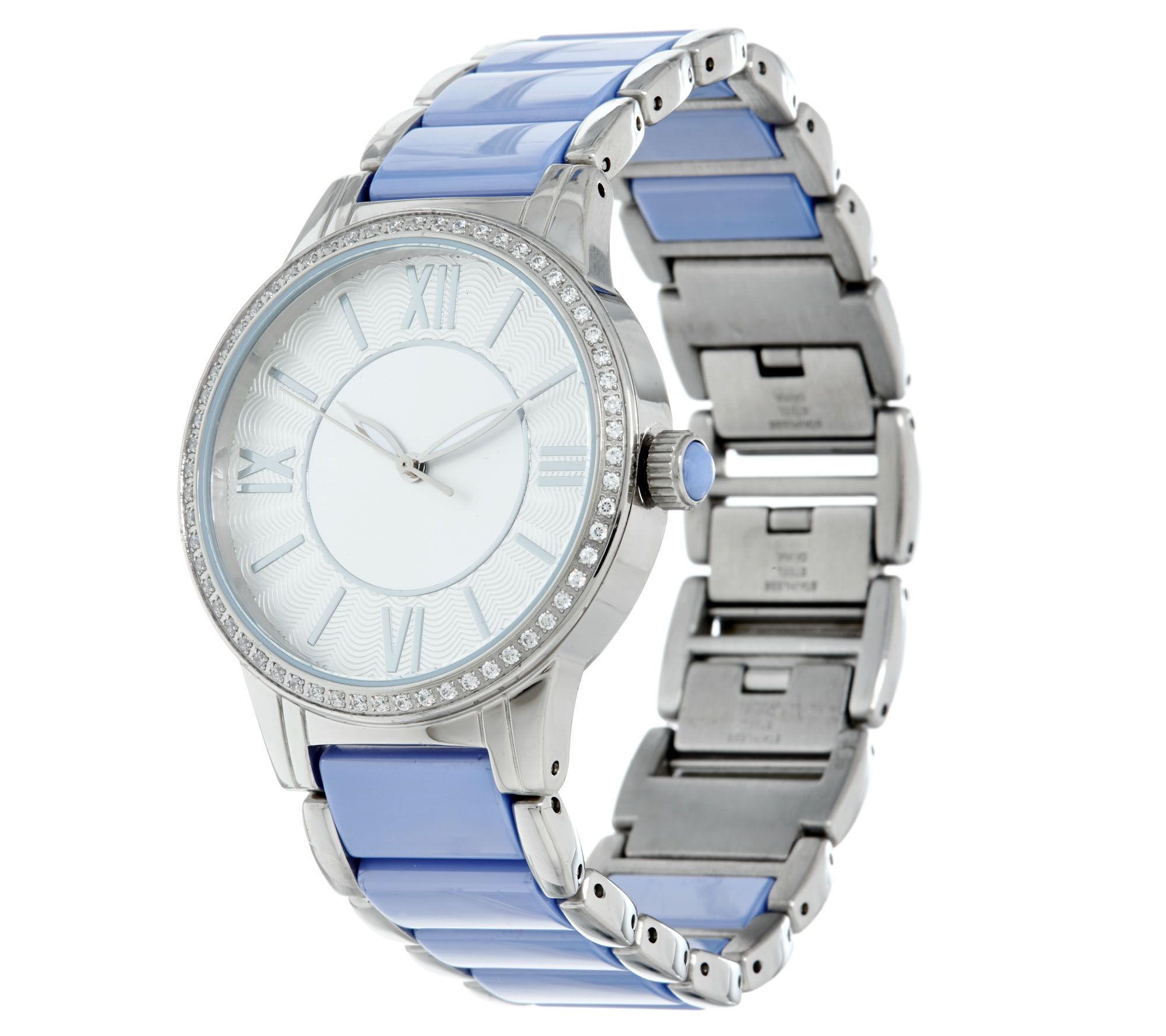 Diamonique Bezel with Ceramic Link Center Watch Page 1 —