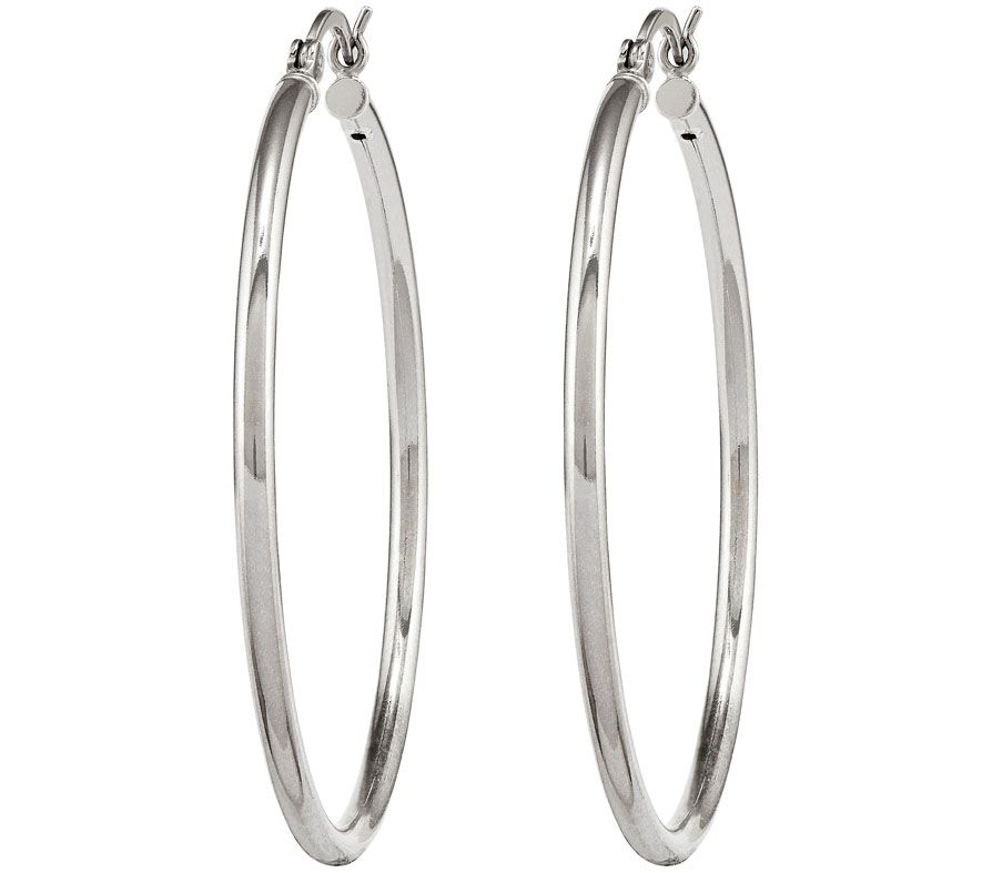 Sterling Silver Large Hoop Earrings b y SilverStyle