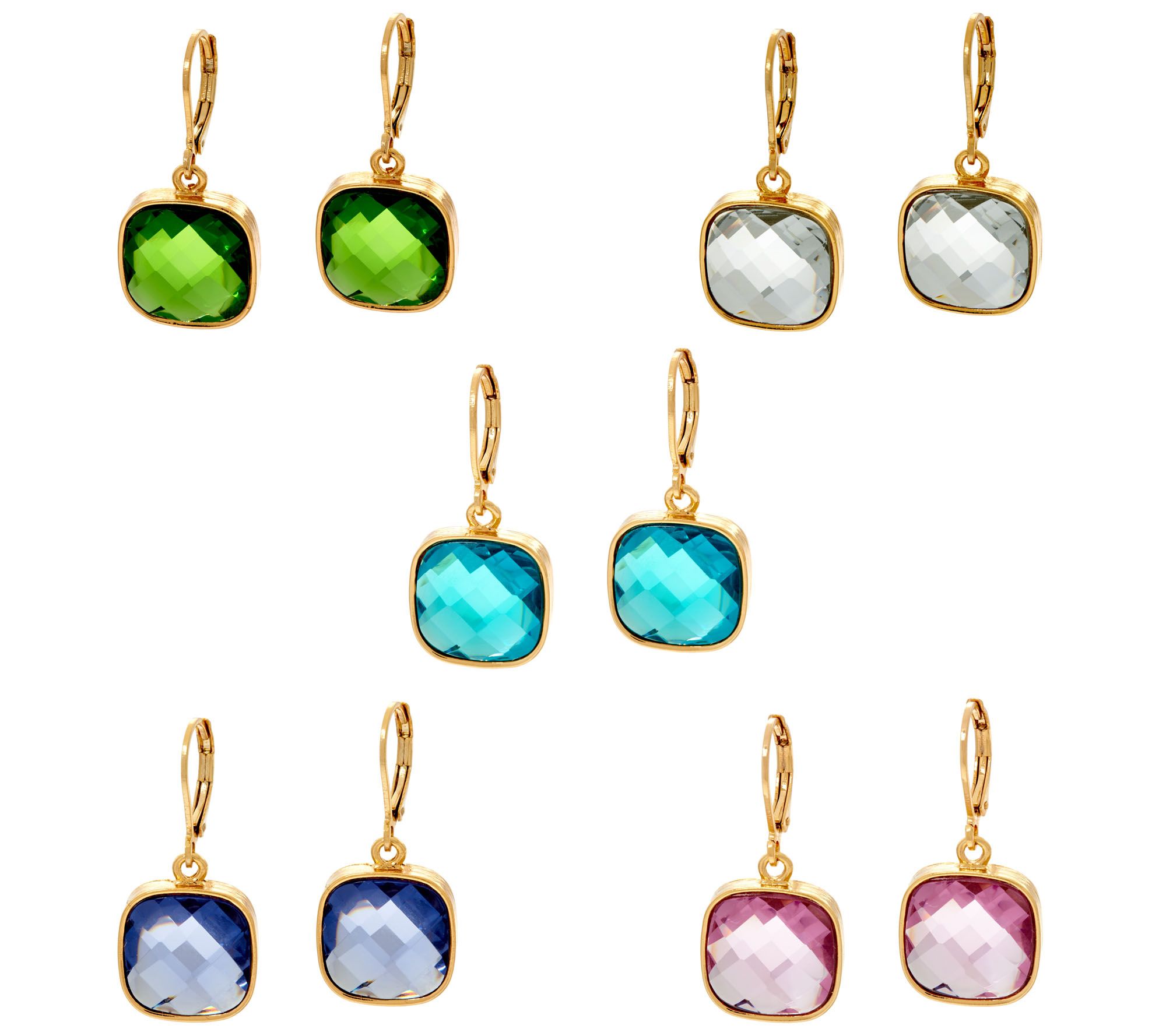 Joan Rivers Set of 5 Jewel Drop Lever Back Earrings Page 1 —