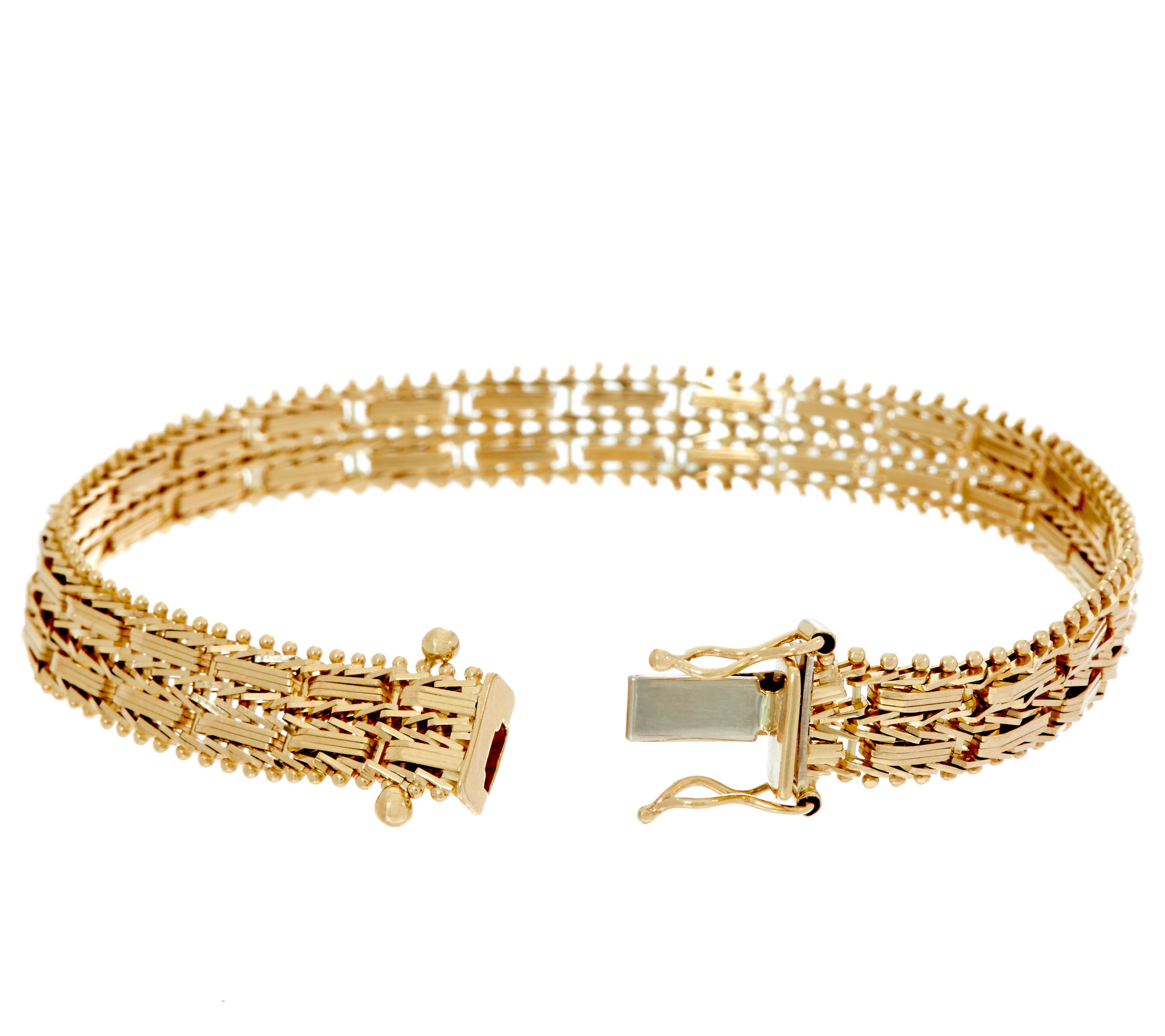 Imperial Gold Mirror Bar Bracelet 14K Gold, 16.5g 18.5g