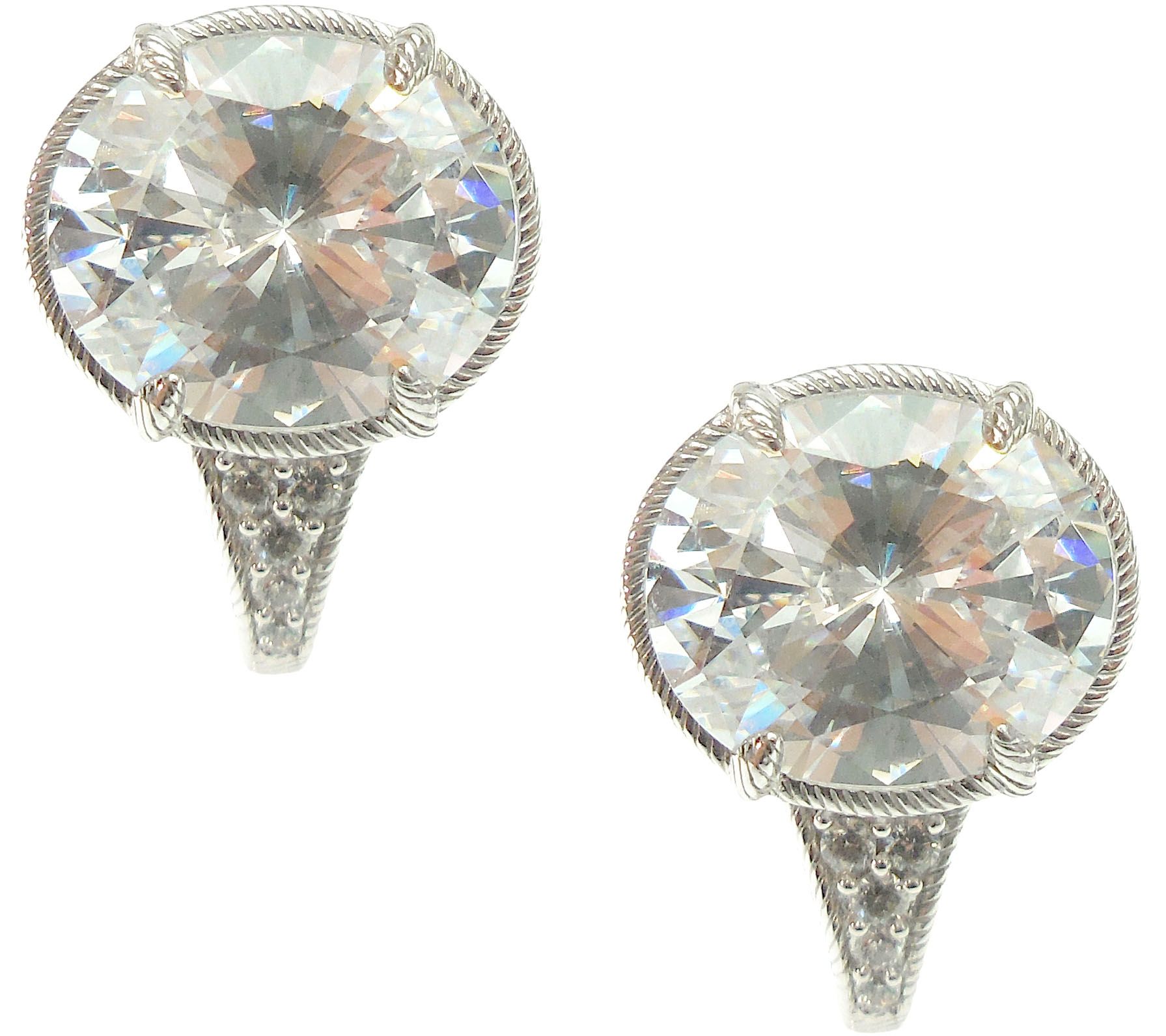 Judith Ripka Sterling and Diamonique Earrings —