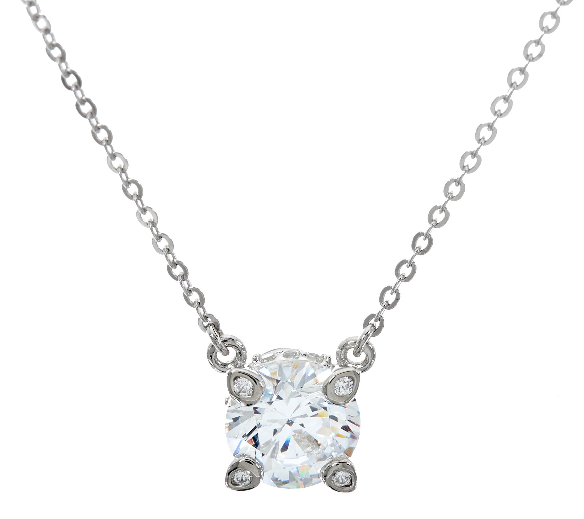 Diamonique 2.15 cttw Solitaire Necklace, Platinum Clad Page 1 —