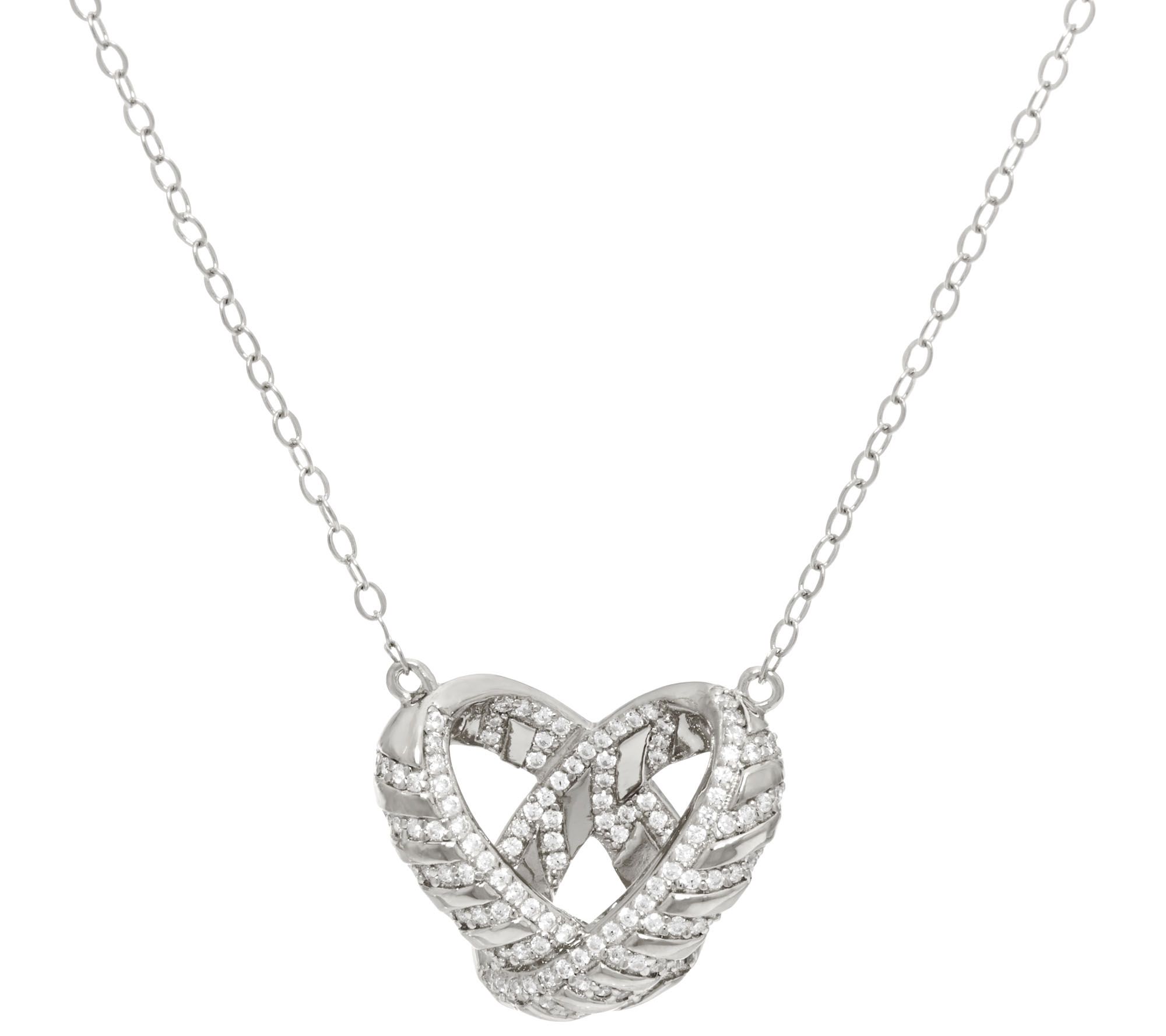 TOVA Diamonique Love Necklace, Sterling or 14K Clad Page 1 —