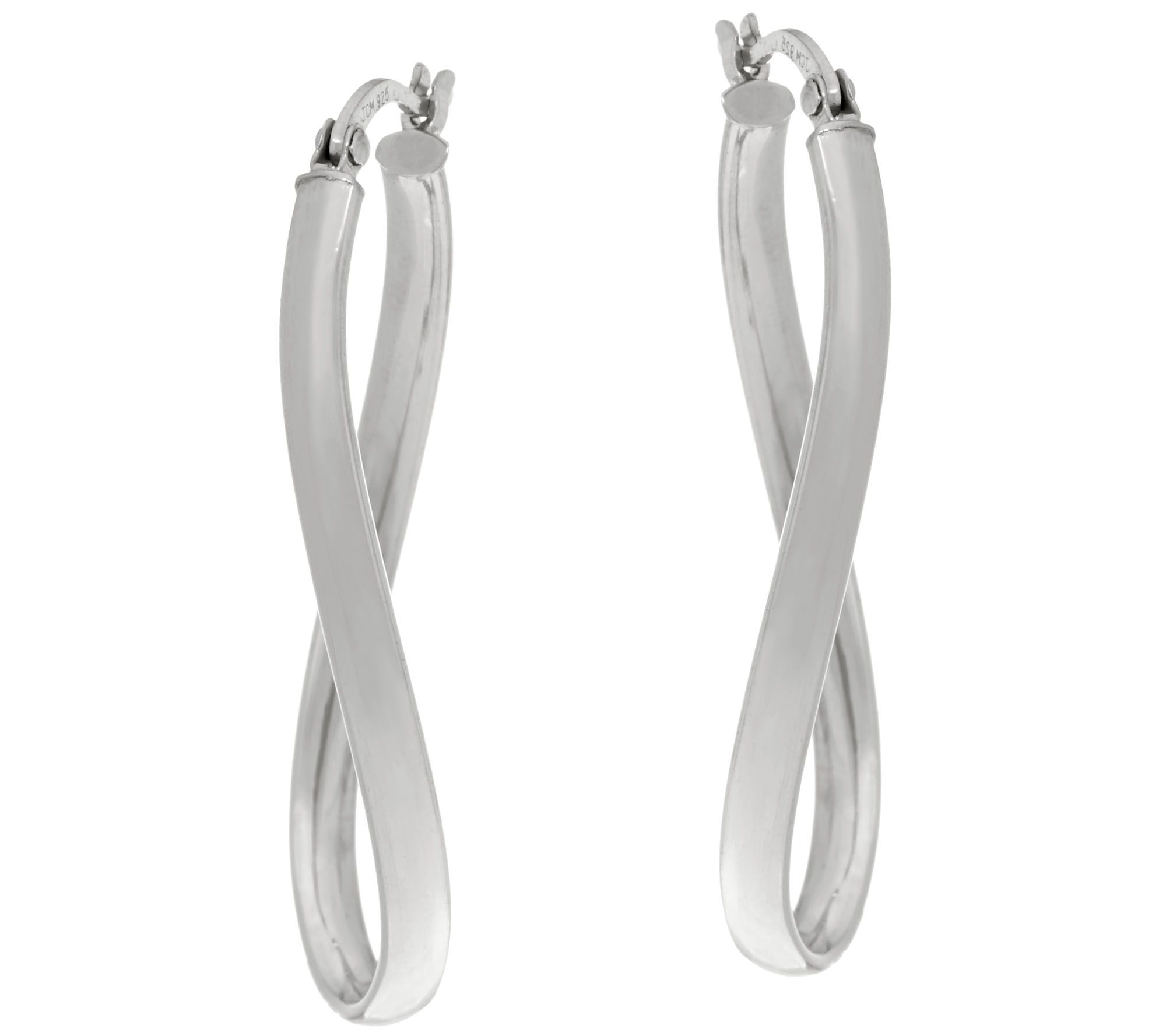 Sterling Silver Polished Twisted Hoop Earrings by Silver Style Page 1