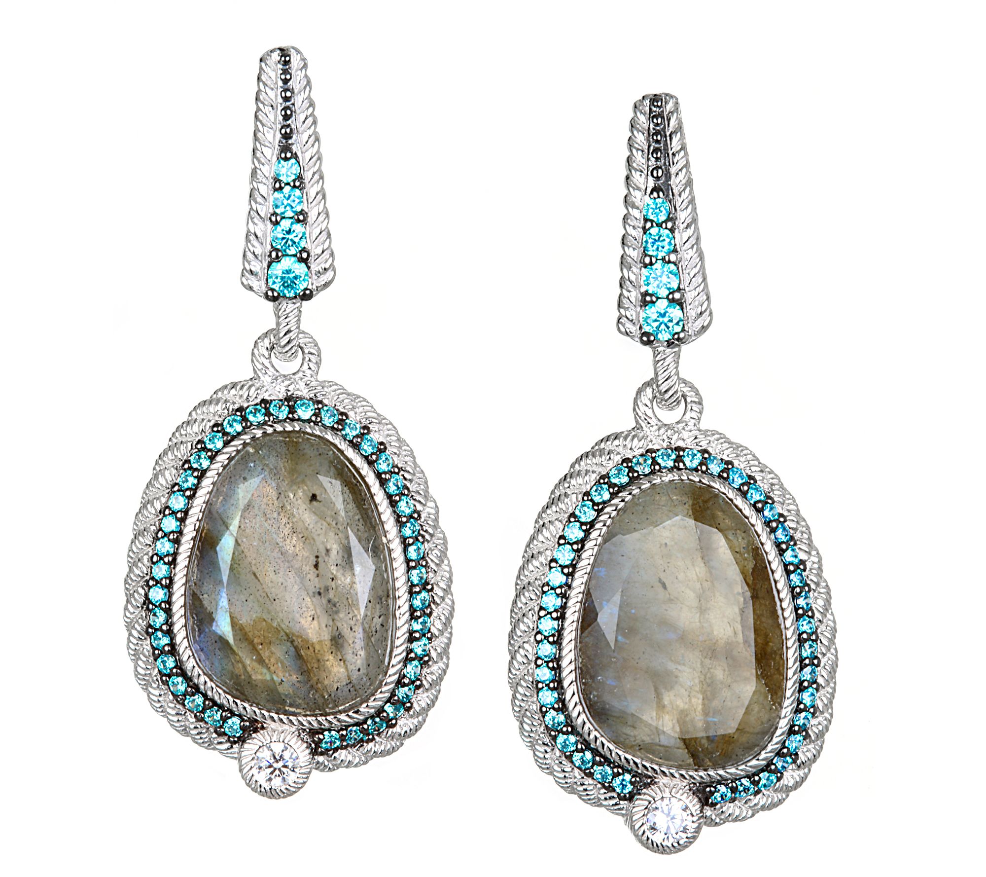 Judith Ripka Sterling Earrings with Diamonique —