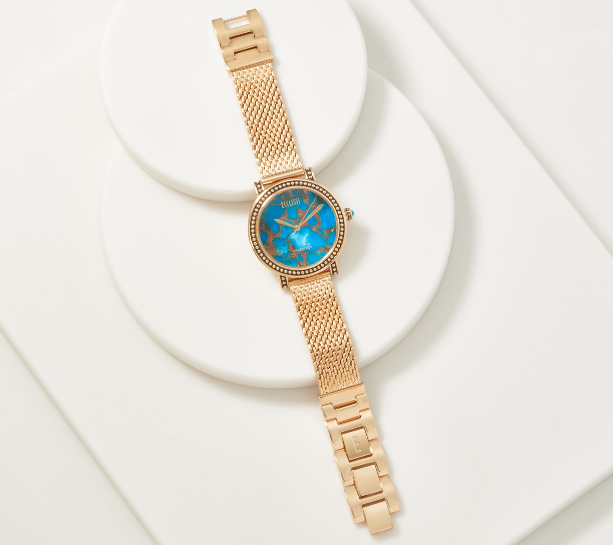 Ecclissi Mojave Turquoise Gold Tone Bracelet Watch