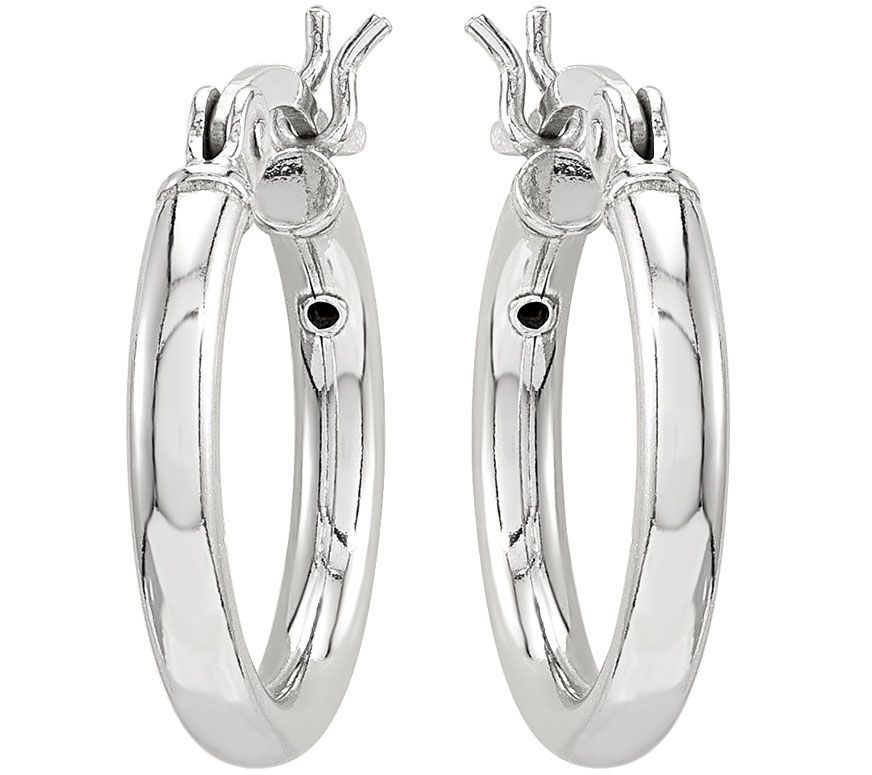 Sterling Polished Hoop Earrings by Silver Style —
