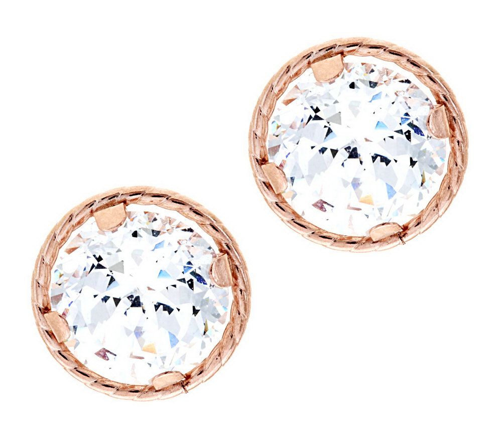 "As Is" Diamonique 100Facet 2 ct tw Stud Earrings, 14K —