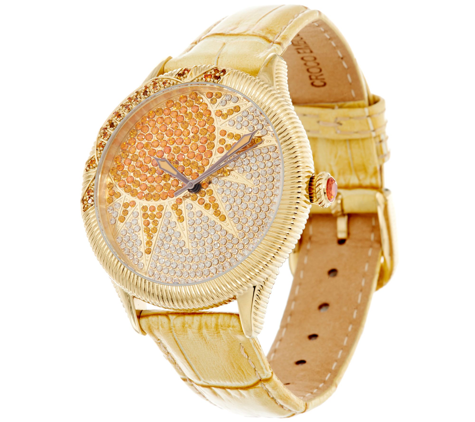 Judith Ripka Stainless Steel & Diamonique Tan Sun Watch Page 1 —