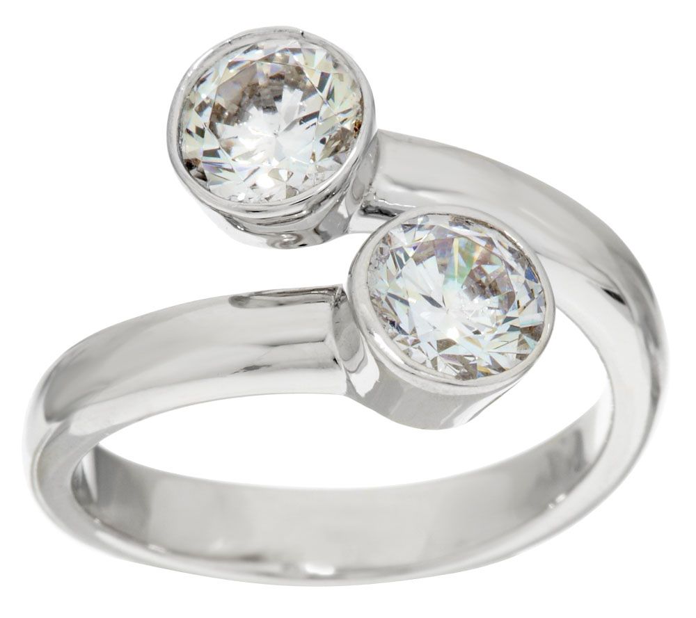 Diamonqiue Bypass Ring, Sterling