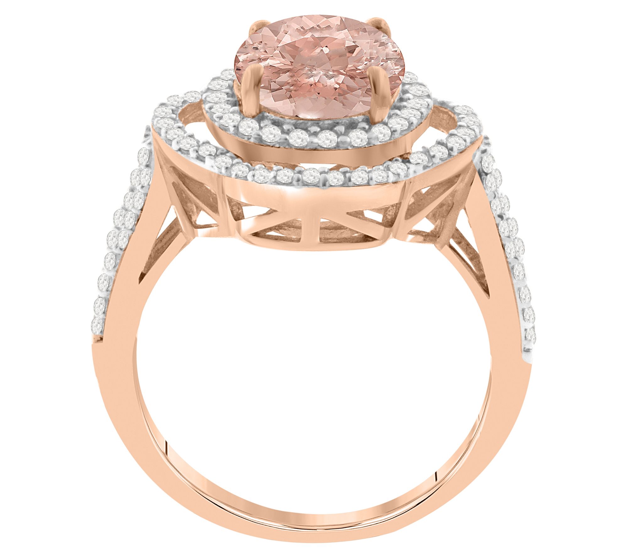 14K Rose GoldPlated 2.75 cttw & White Zircon Ring