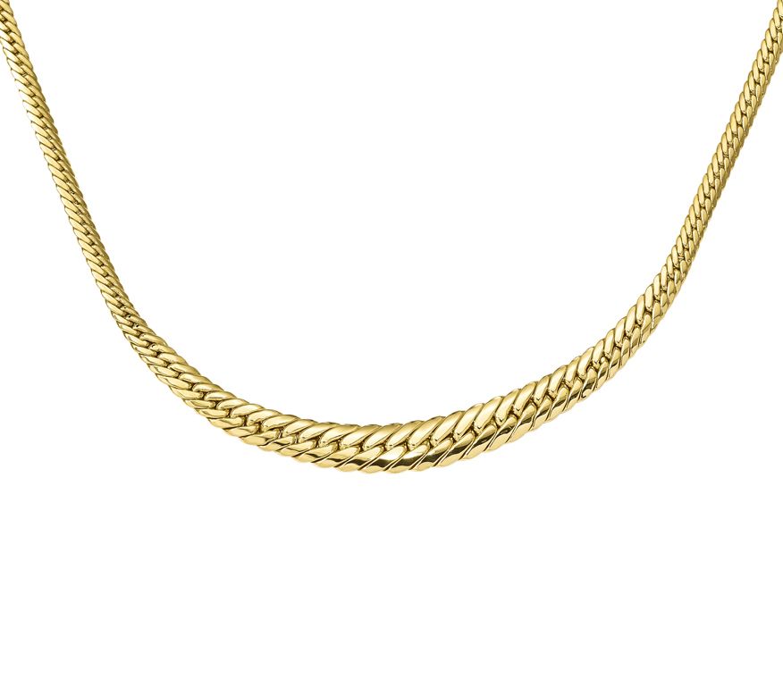 14K Gold Graduated Herringbone 18" Necklace, 11.1g —