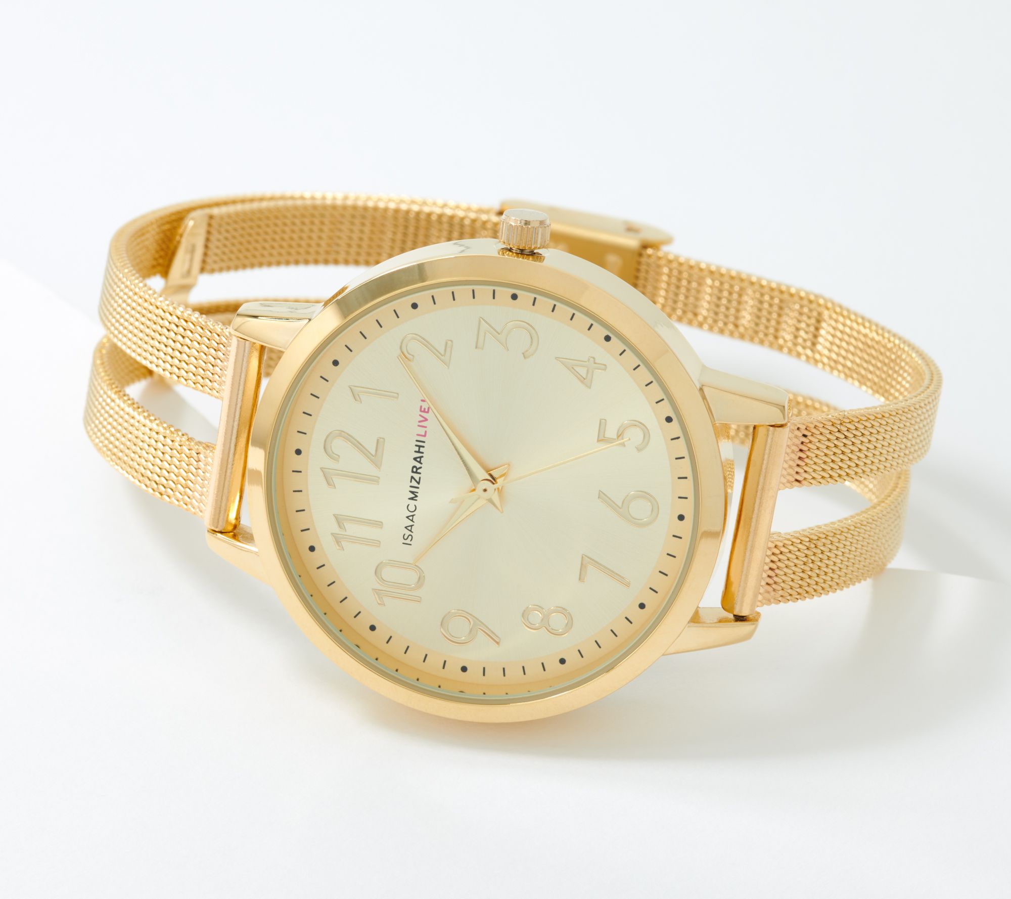 Isaac Mizrahi Live! Mesh Split Strap Watch