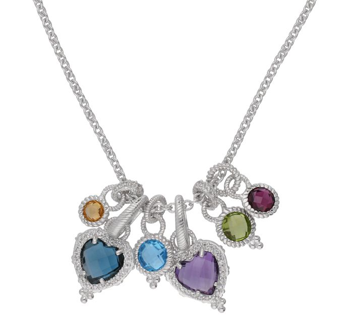 Judith Ripka Sterling 18" MultiGemstone & Diamonique Necklac