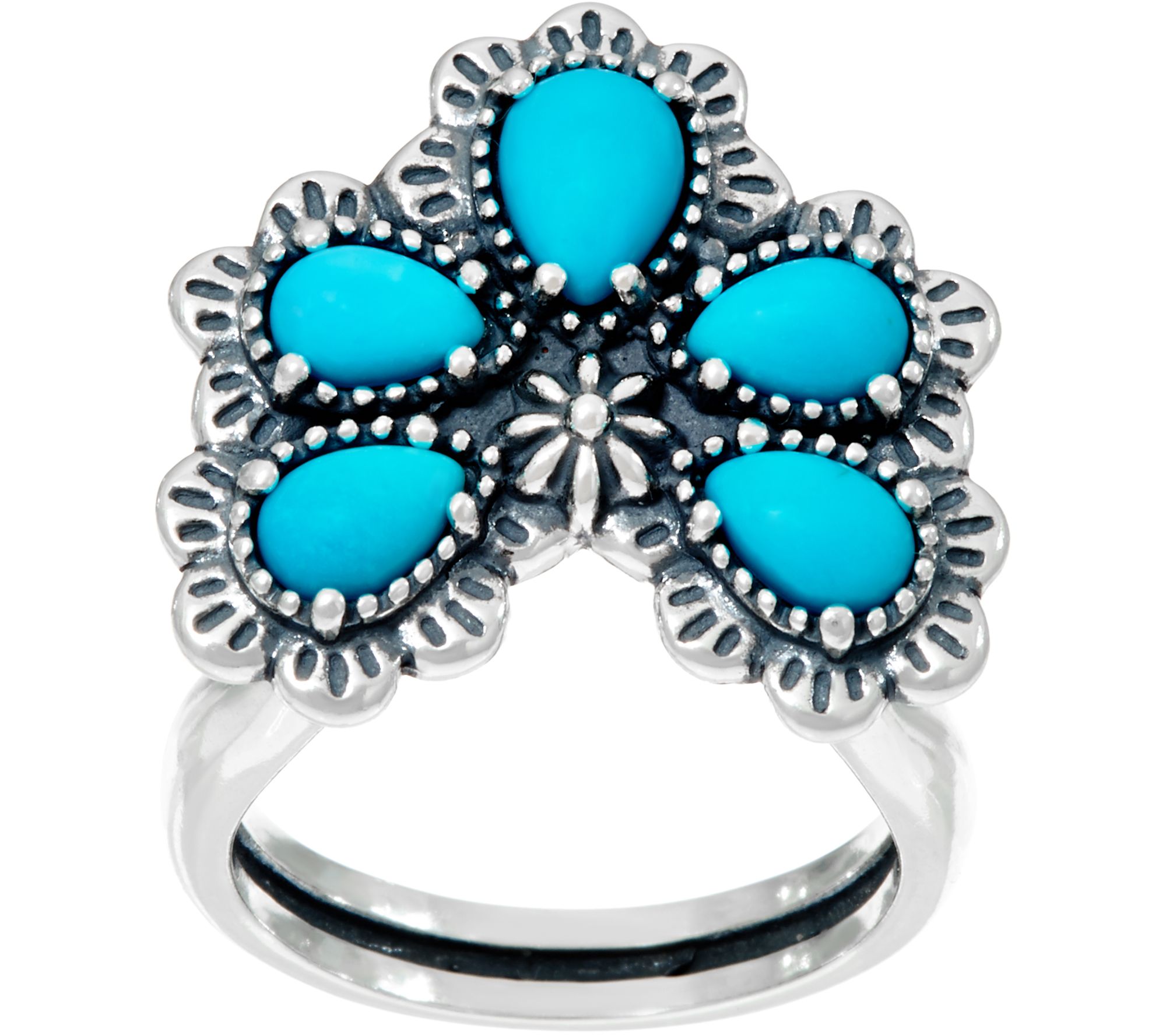 Sterling Silver Sleeping Beauty Turquoise Naja Ring by American West