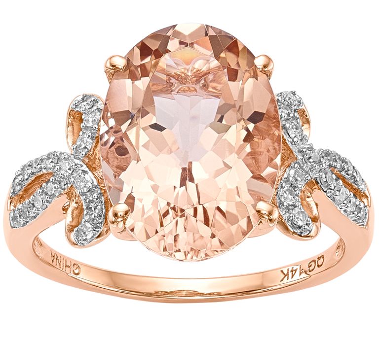 14K Rose Gold 5.55 ct & 1/7 cttw Diamond Ring —