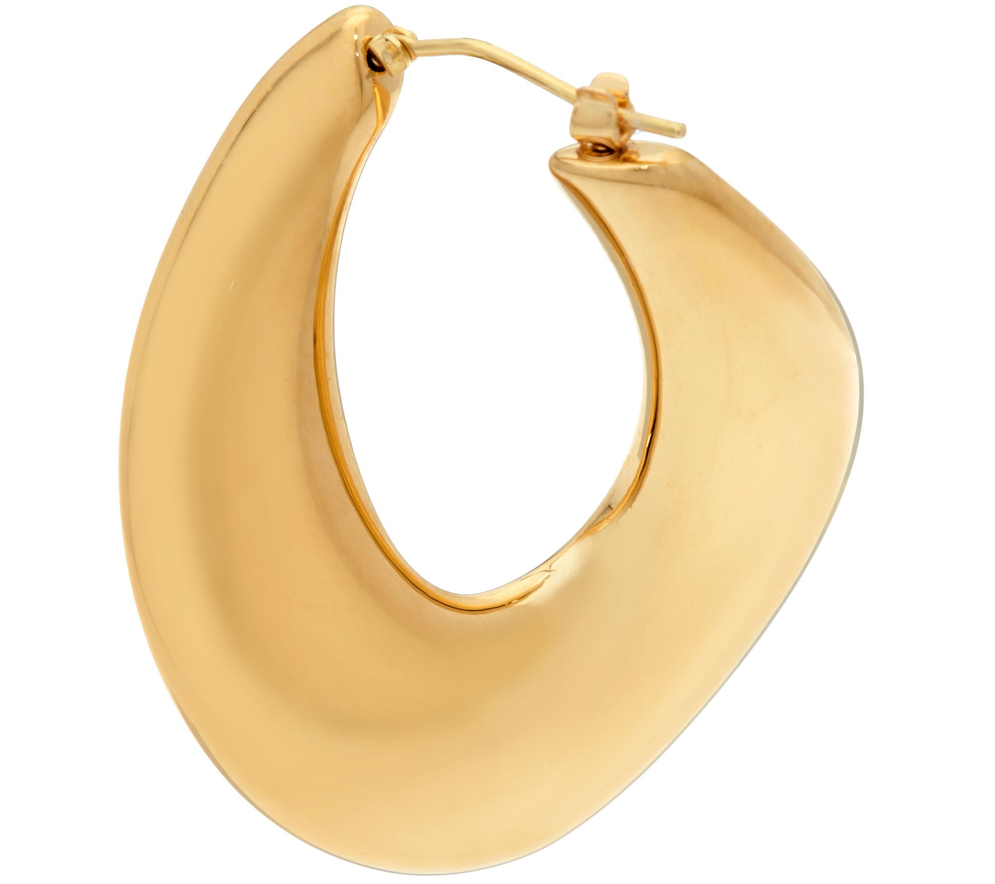 Oro Nuovo Bold Flat Twist Hoop Earrings 14K Gold Over Resin