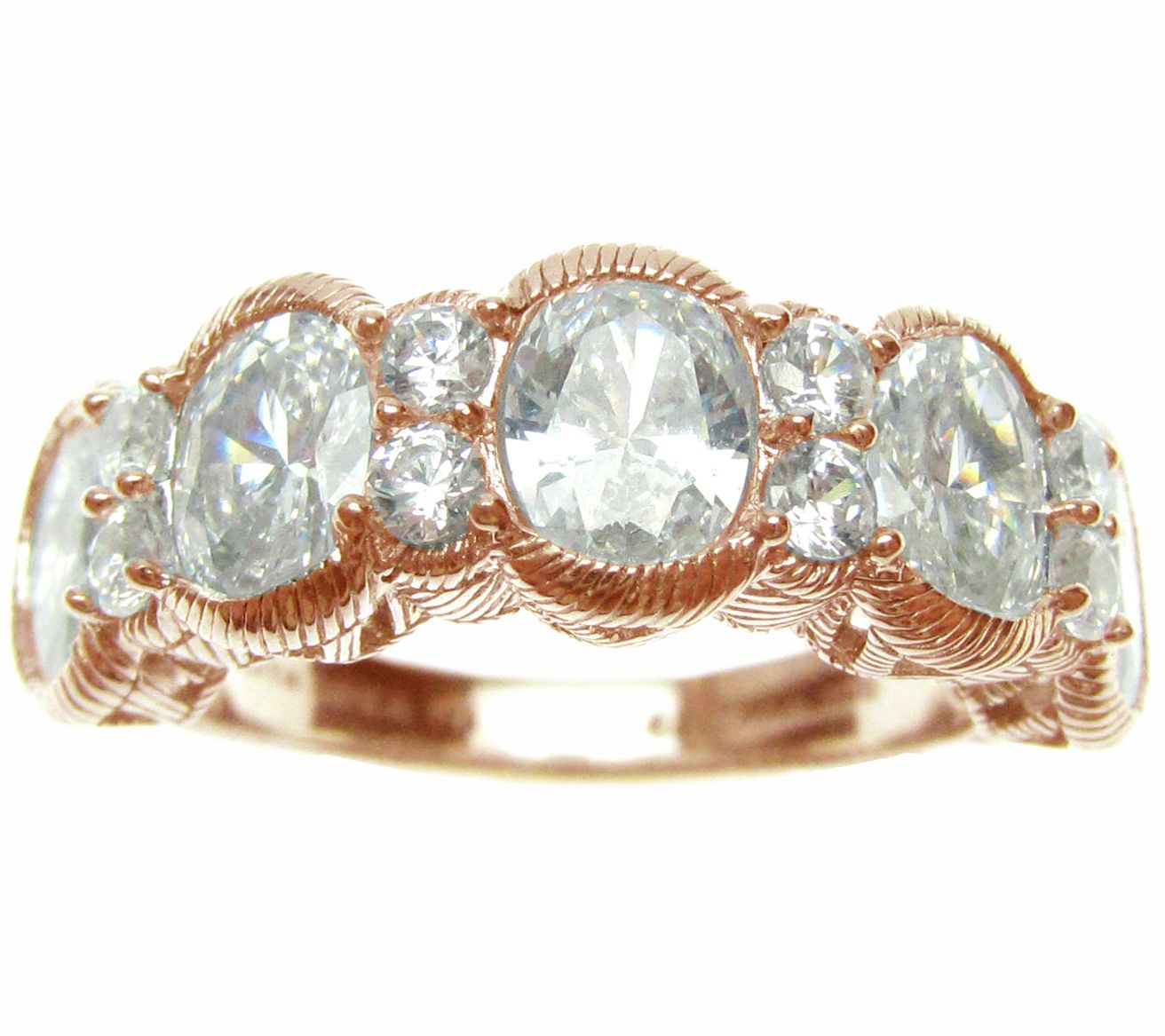 Judith Ripka 14K Rose Gold Clad & Diamonique Ring —