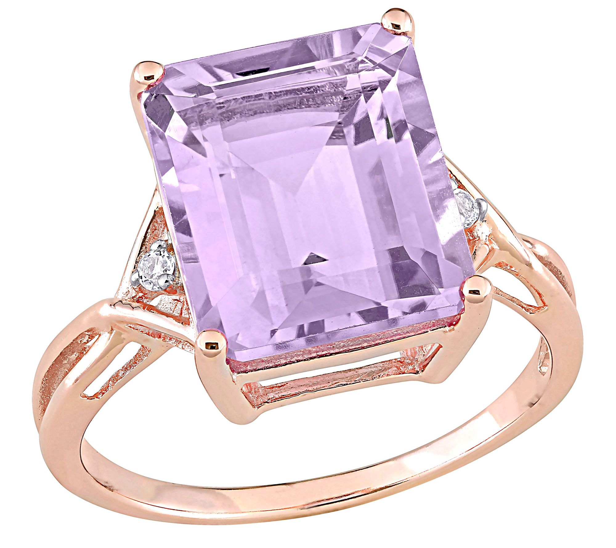 18K Rose Gold Plated Sterling 5.90 cttw MultiGemstone Ring