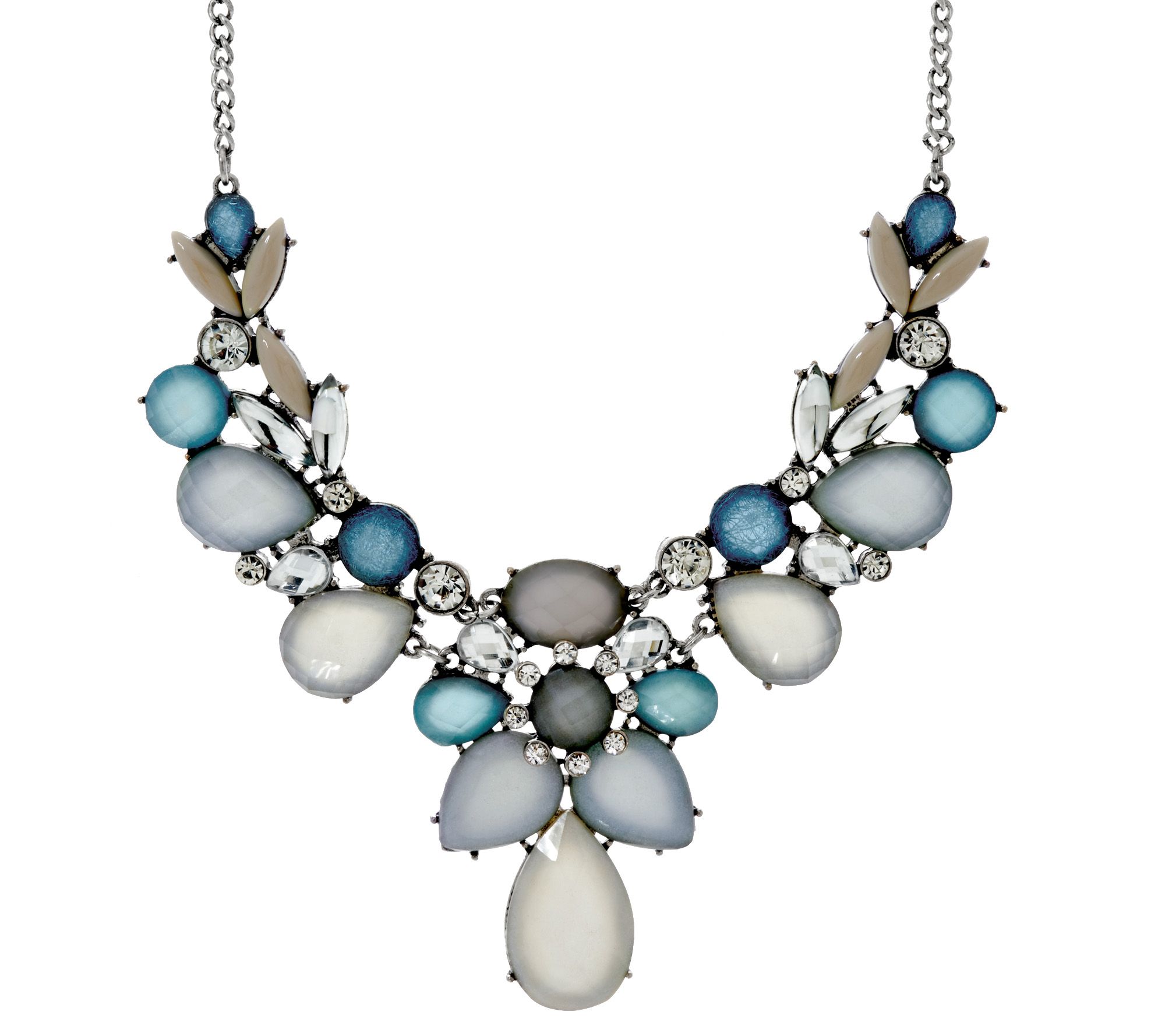 "As Is" Susan Graver Blue Stone Statement Necklace —