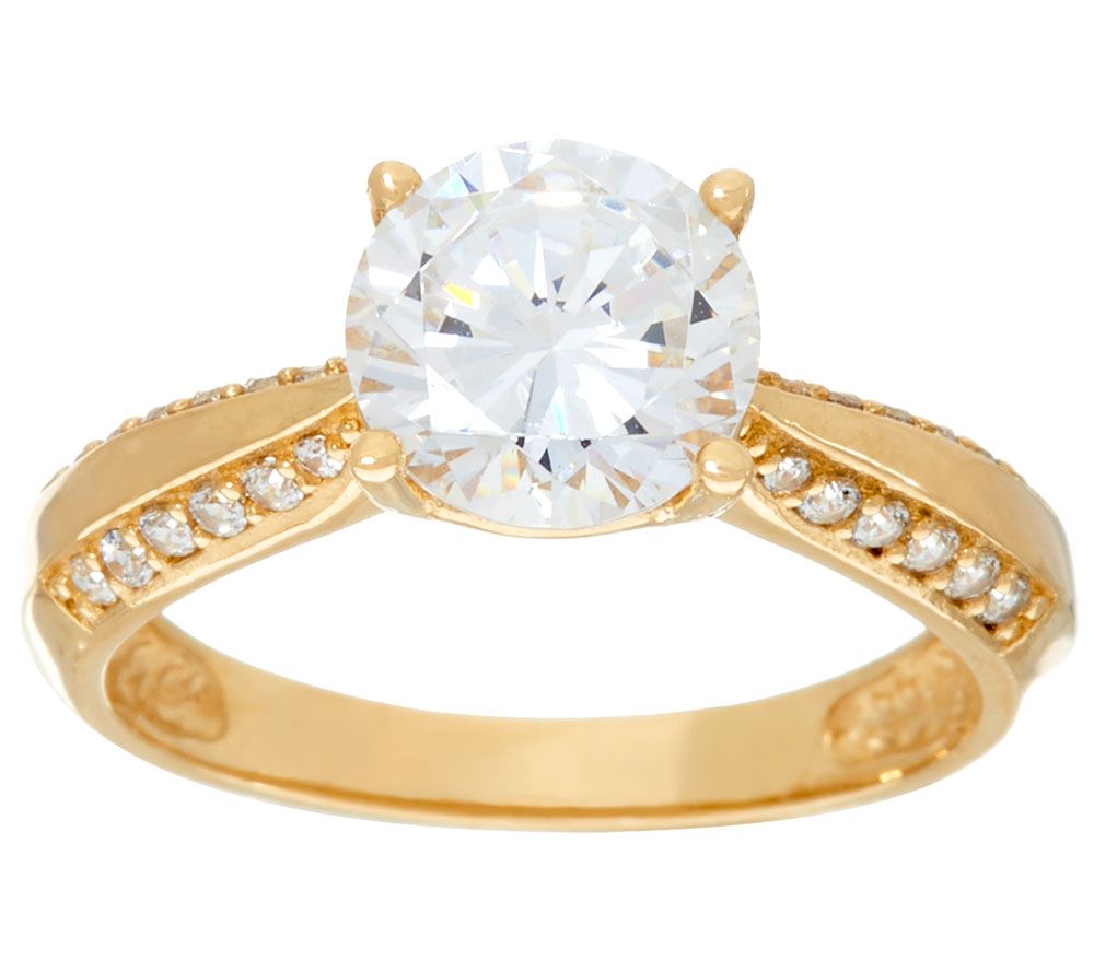 "As Is" Diamonique 2.00ct Solitaire Ring, 14K Gold Page 1 —