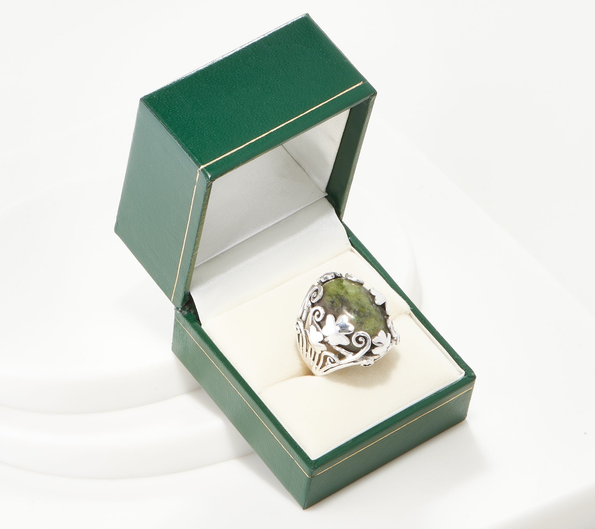 Connemara Marble 30th Anniversary Shamrock Ring —
