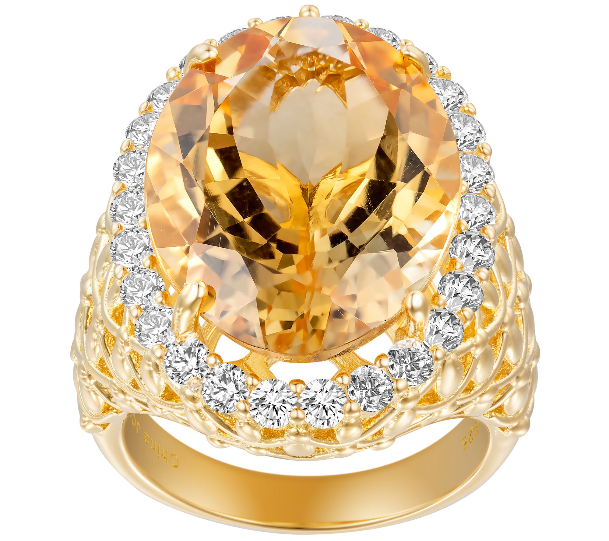 Sterling Silver Oval Gemstone Cocktail Ring