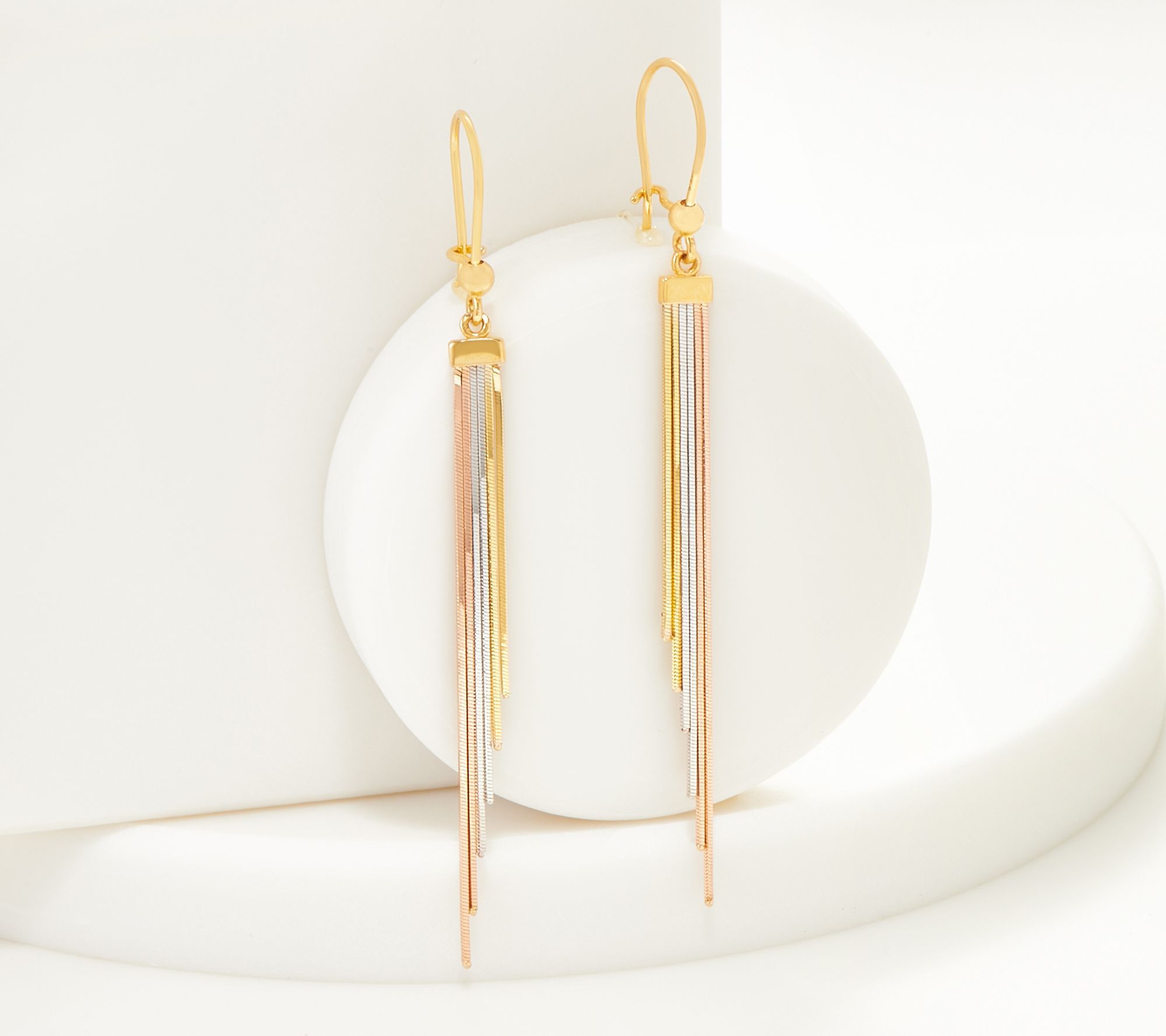 Adorna 14K Gold Snake Chain Dangle Earrings