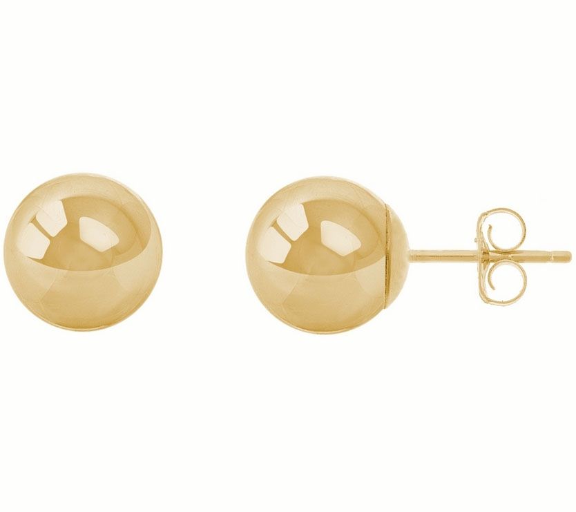 14K Gold 8mm Ball Stud Earrings