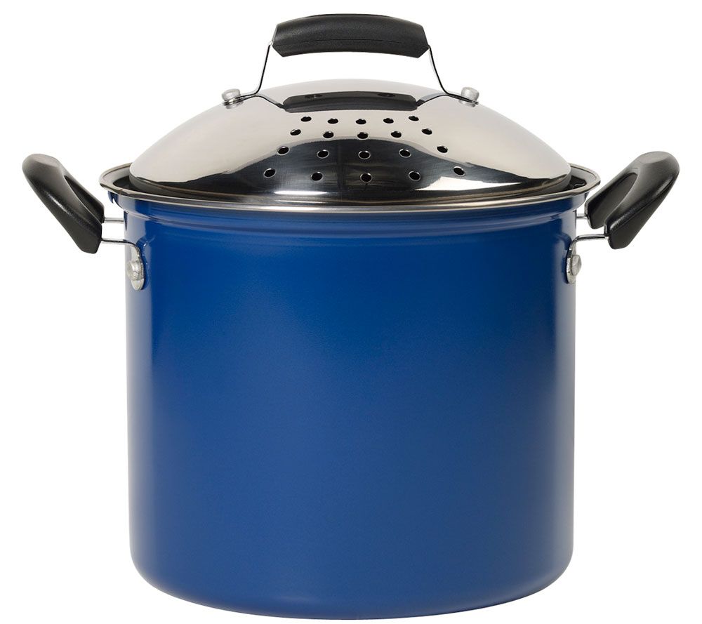 Basic Essentials 7qt Pasta Pot, Stainless Steel Strainer Lid Page 1