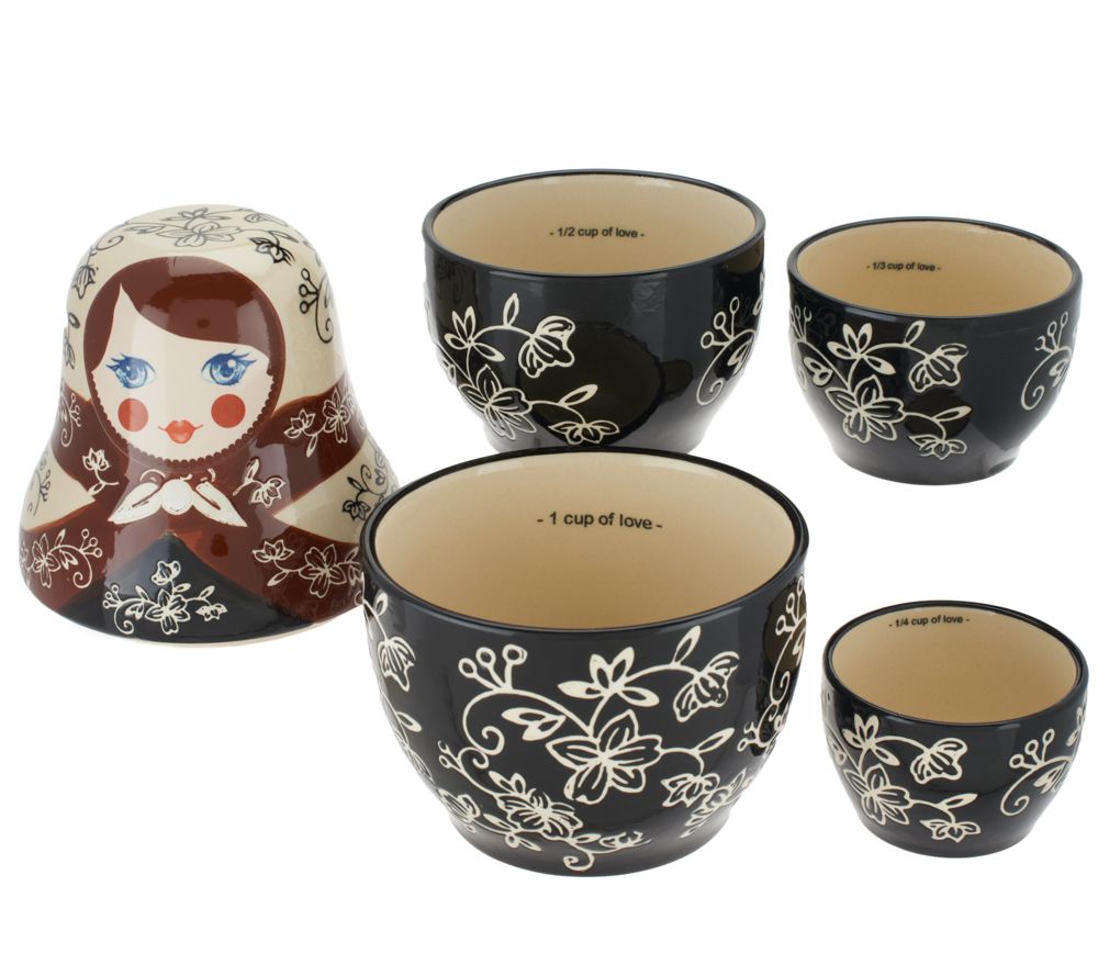 Temptations Floral Lace Stacking Doll Measuring Cups Page 1 —