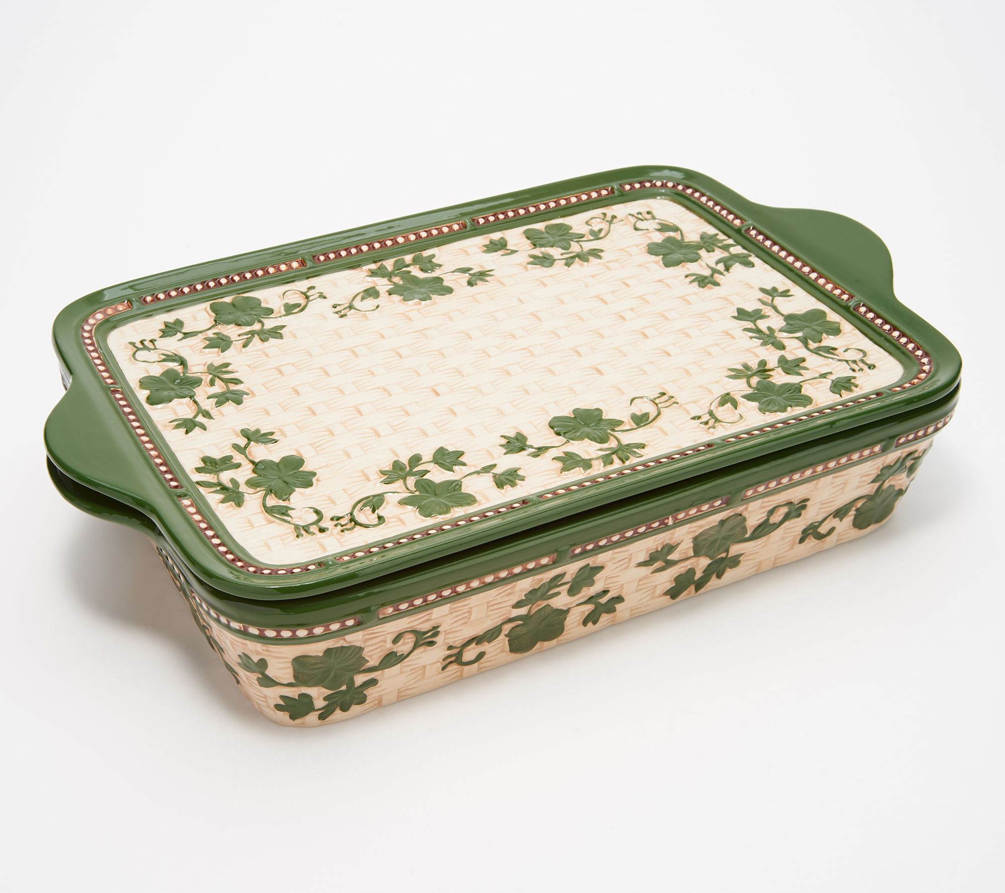 Temptations Floral Lace 10pc Basketweave Bakeware Set