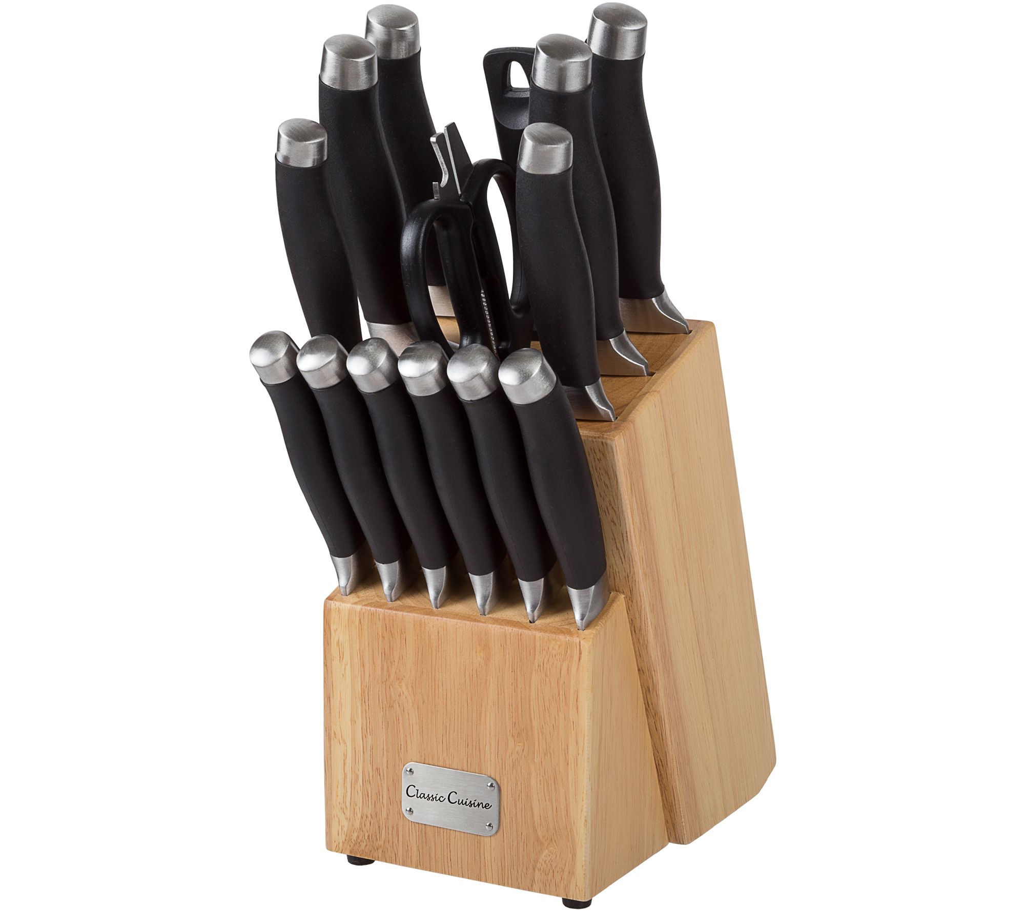 Classic Cuisine 15Piece Stainless Steel Knife Block Set —