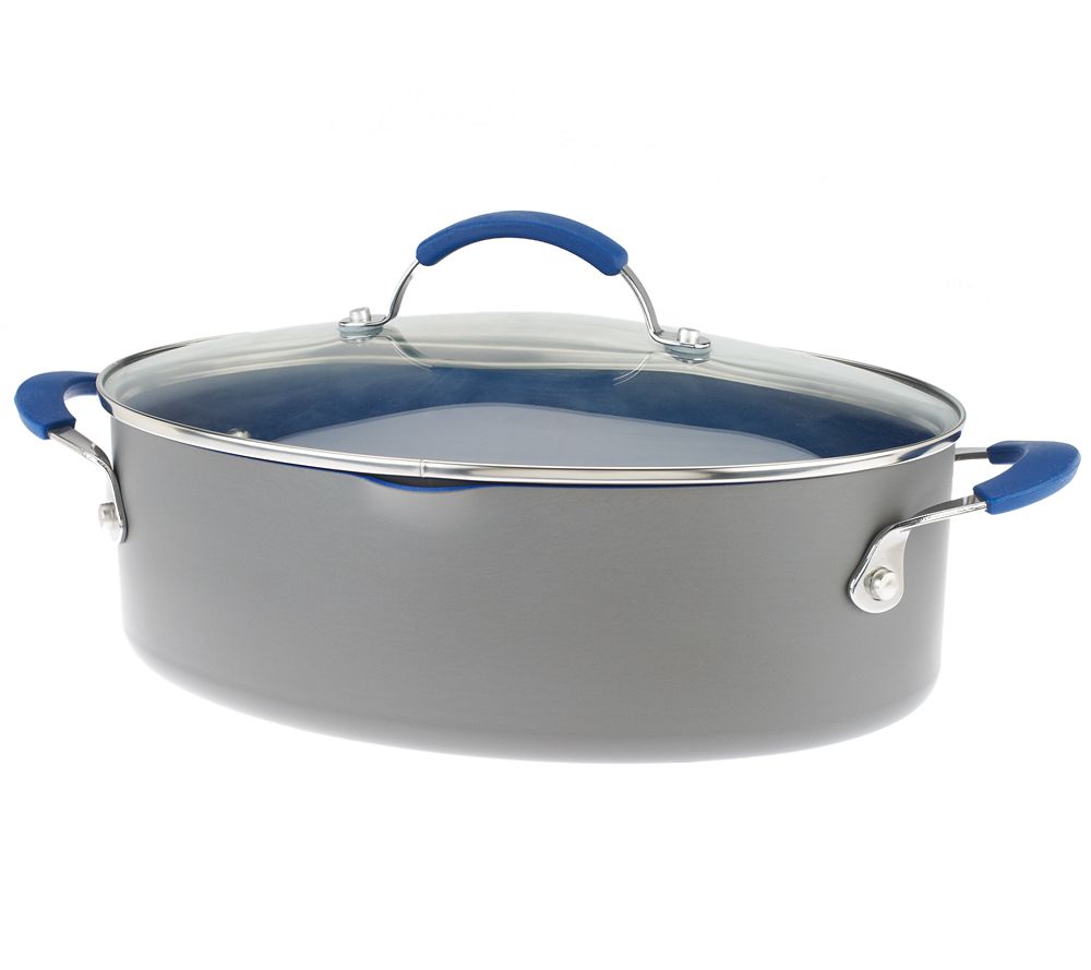 Technique Hard Anodized Color Smart 4 Quart Covered Oval Pasta Pot