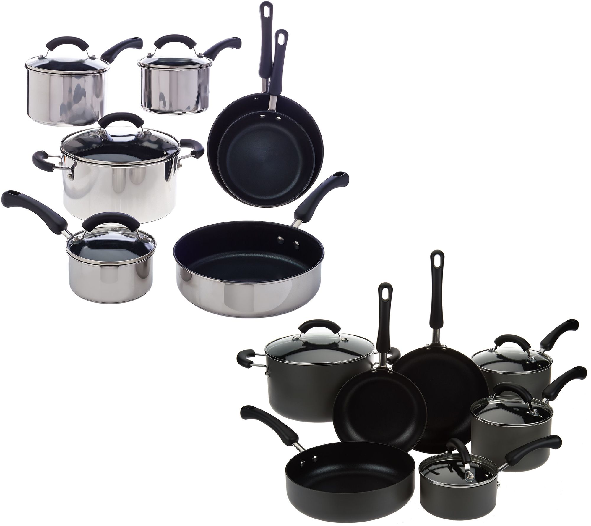 CooksEssentials 11piece Hard Anodized or Stainless Steel Cookware Set