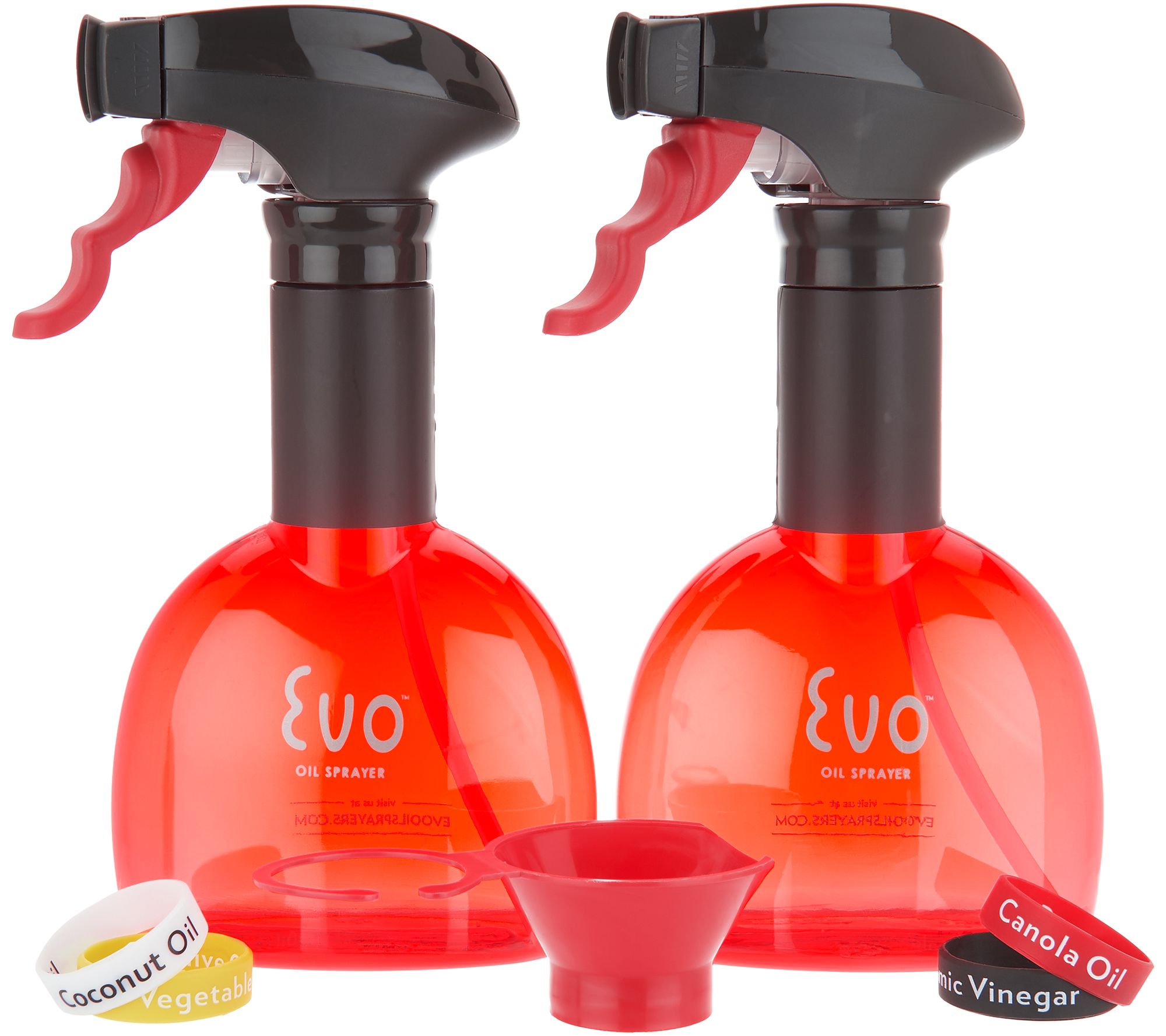 Evo Set of (2) 8oz NonAerosol Oil Sprayers with Funnel