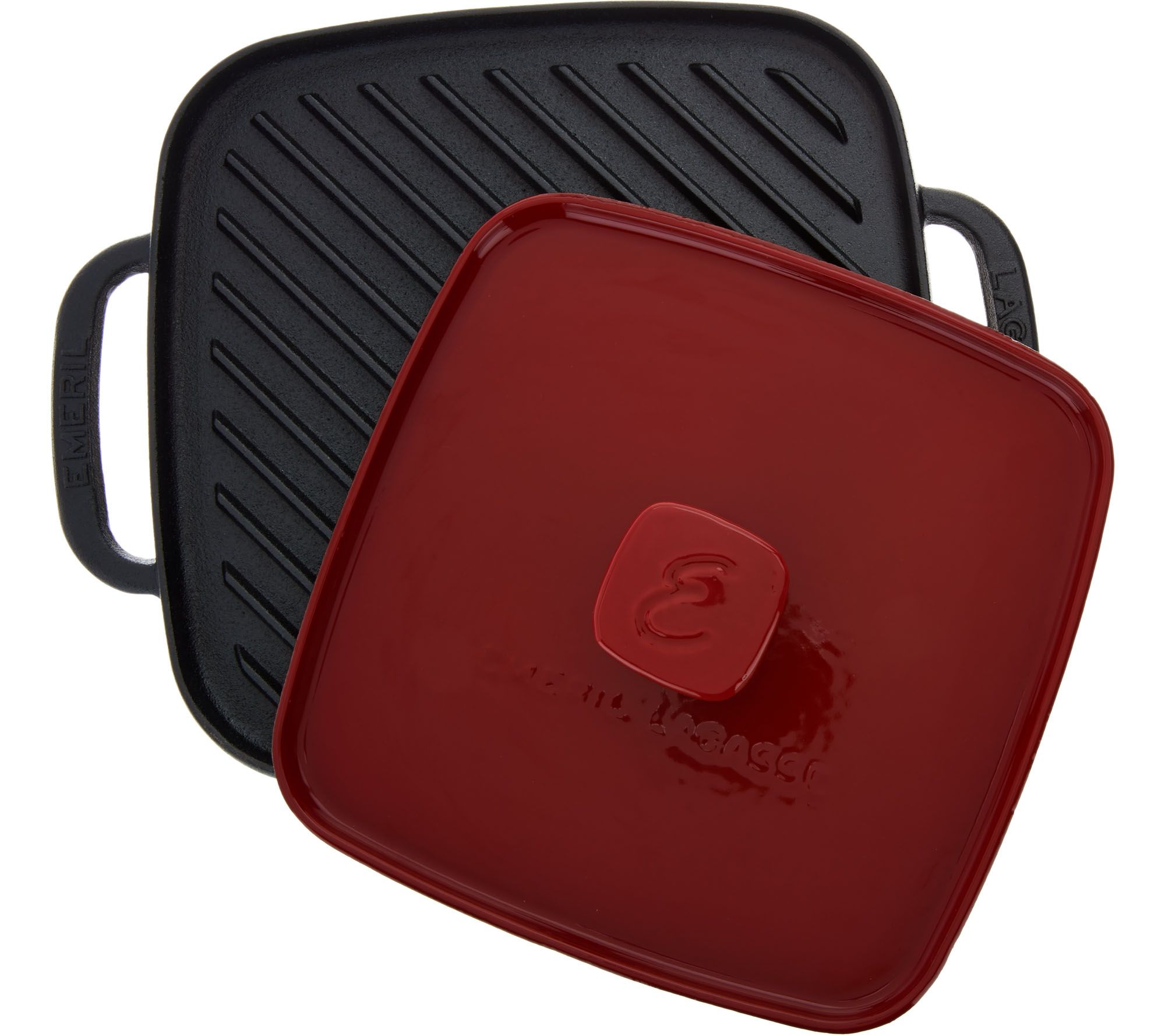 Emeril 10" Cast Iron PreSeasoned Griddle with Grill Press Page 1