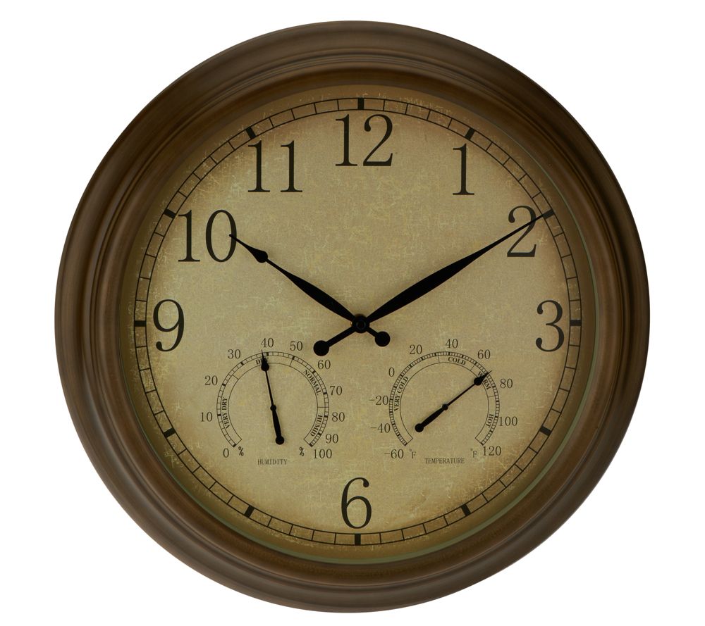 3-in-1 Outdoor Clock W/ Thermometer And Hygrometer | Demiyo