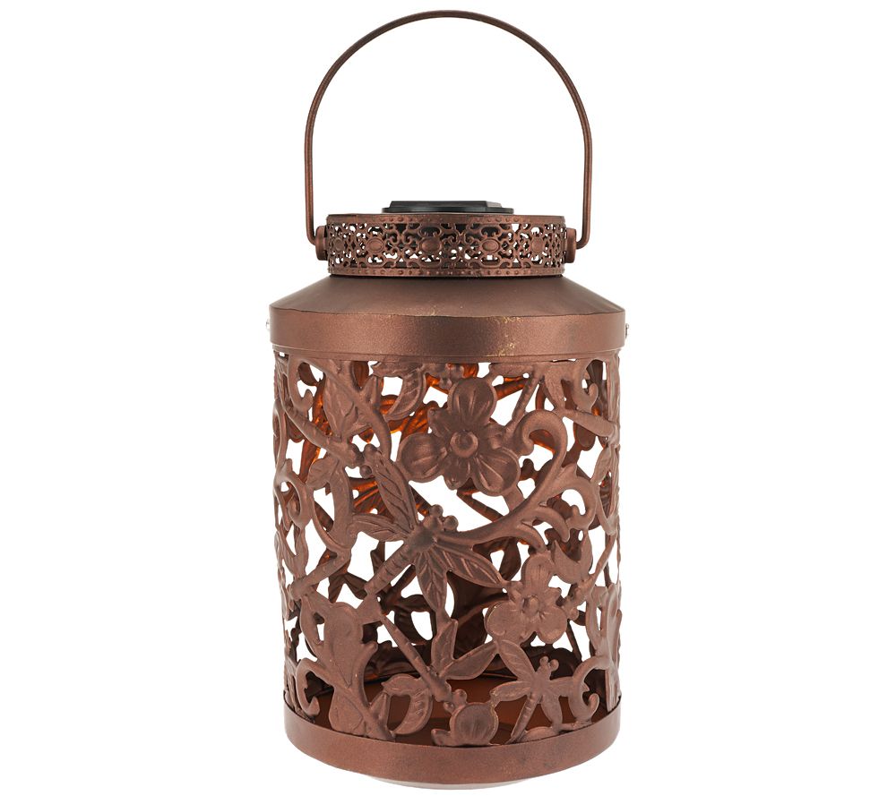 Compass Home Antique CutOut Solar Lantern with Color Changing Light