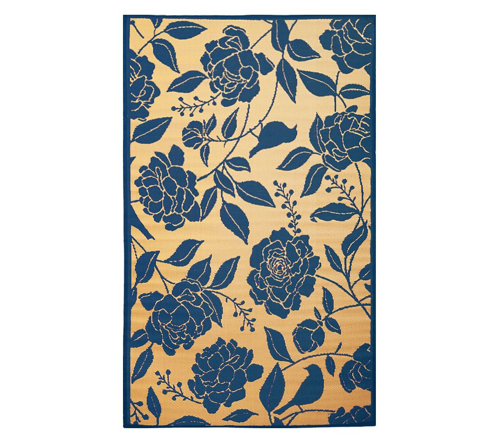 Barbara King Garden Peony 5x8 Reversible Outdoor Mat by PatioMats