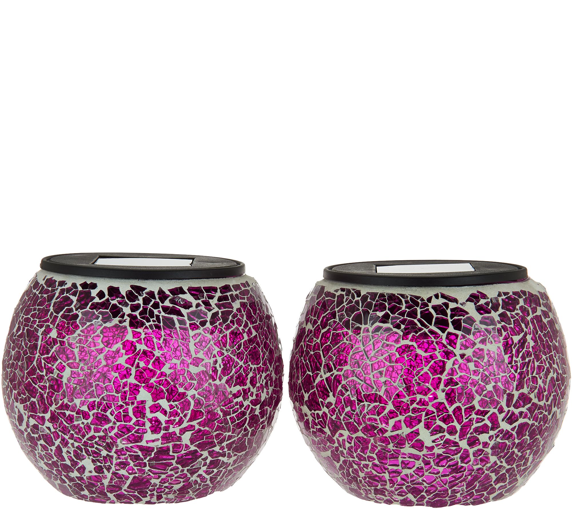 Paradise Set of 2 Solar Mosaic Glass Jars Page 1 —